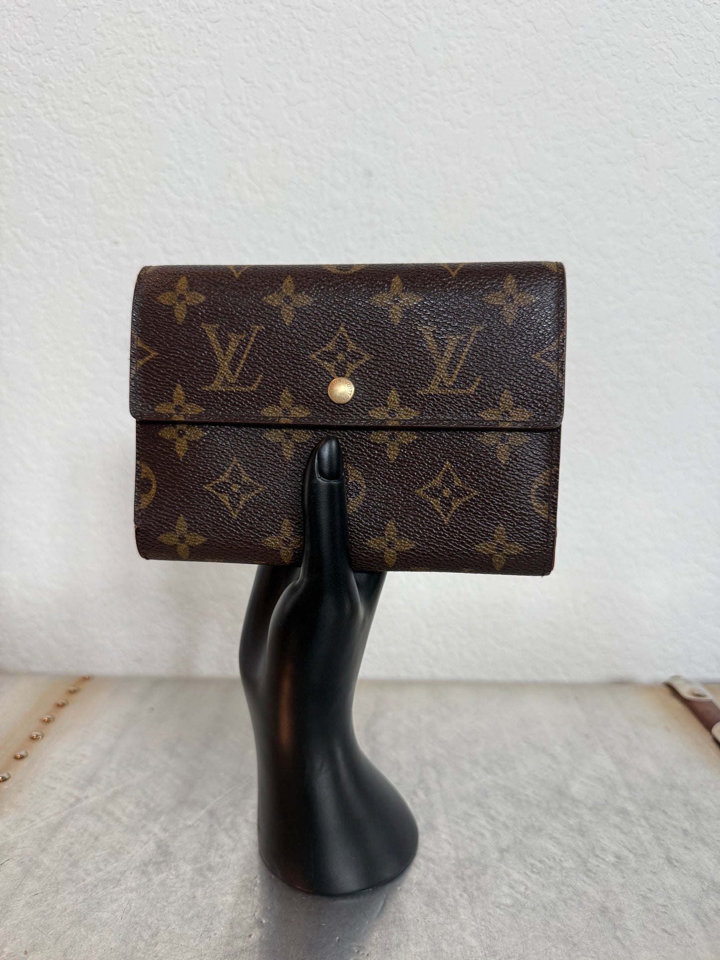 Pre-owned Authentic Louis Vuitton Porte Tresor Etui Papier Monogram Trifold Wallet