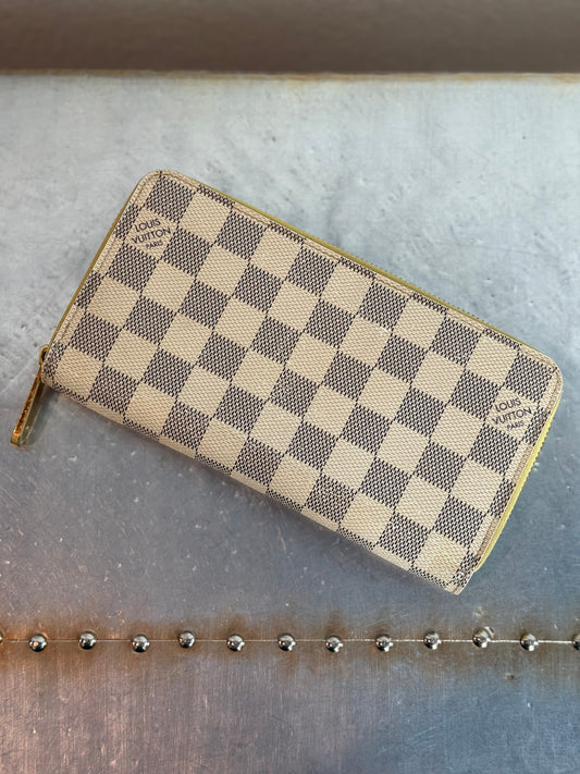 Pre-owned Authentic Louis Vuitton Damier Azur Zippy Long Wallet