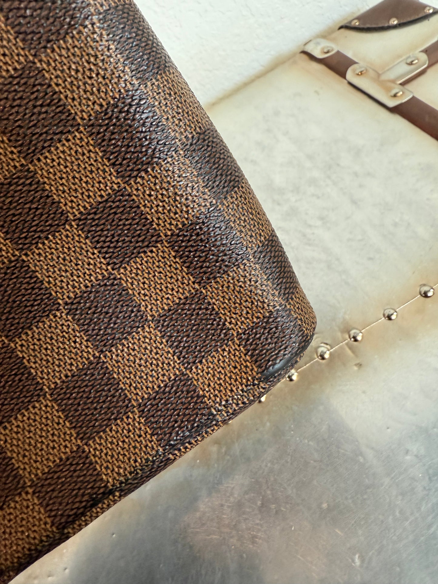 Pre-owned Authentic Louis Vuitton Olav PM Damier Ebene Crossbody Bag