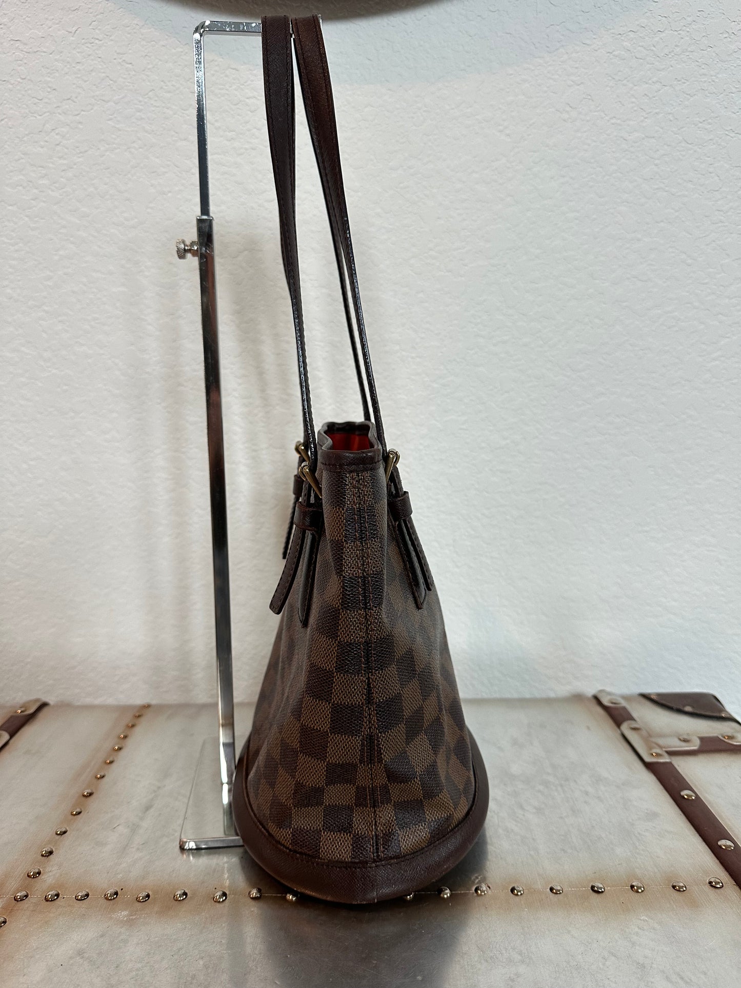Pre-owned Authentic Louis Vuitton Bucket Damier Ebene Shoulder Bag