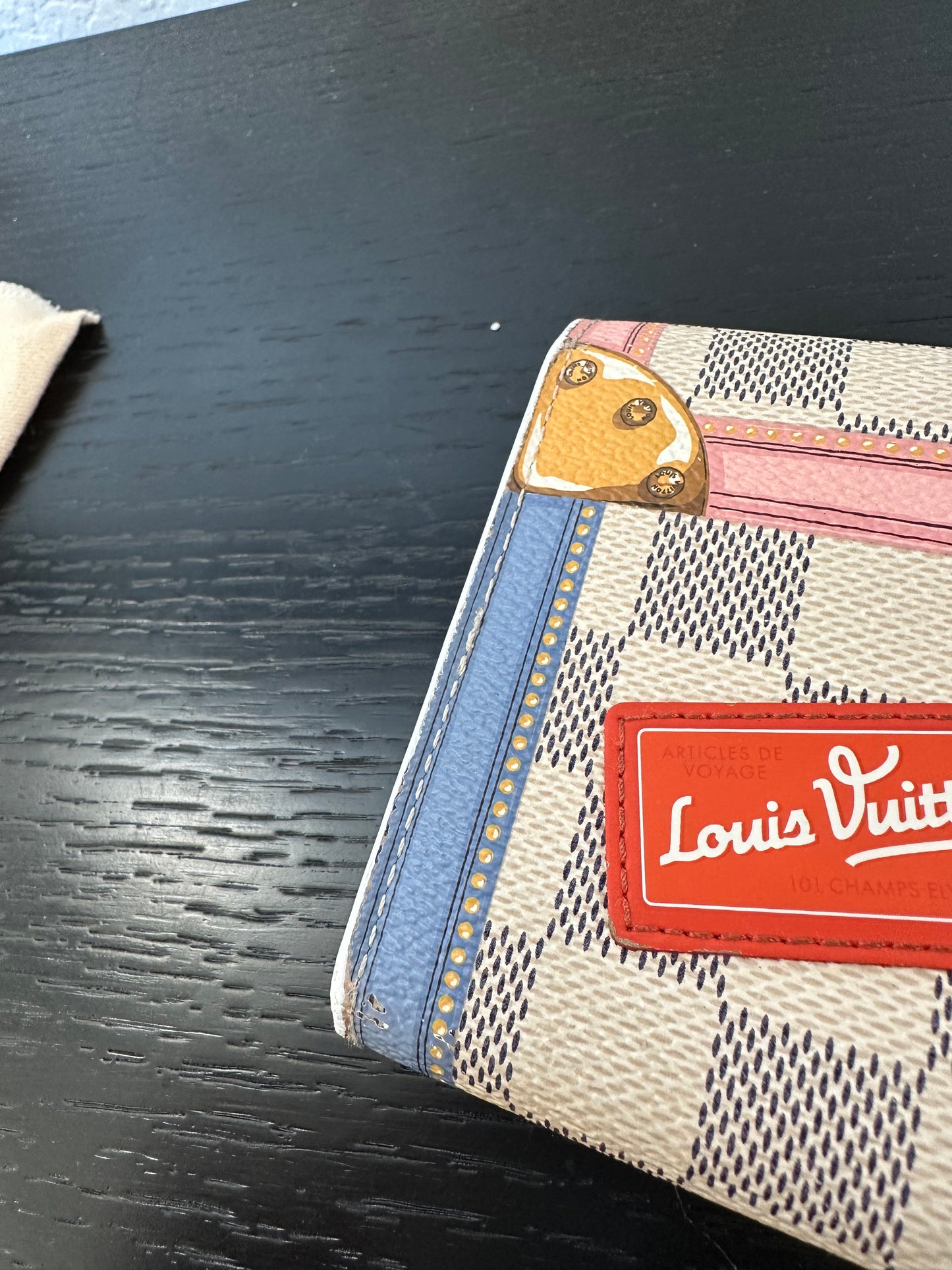 Pre-owned Louis Vuitton Summer Trunks Sarah Damier Azur Long Wallet