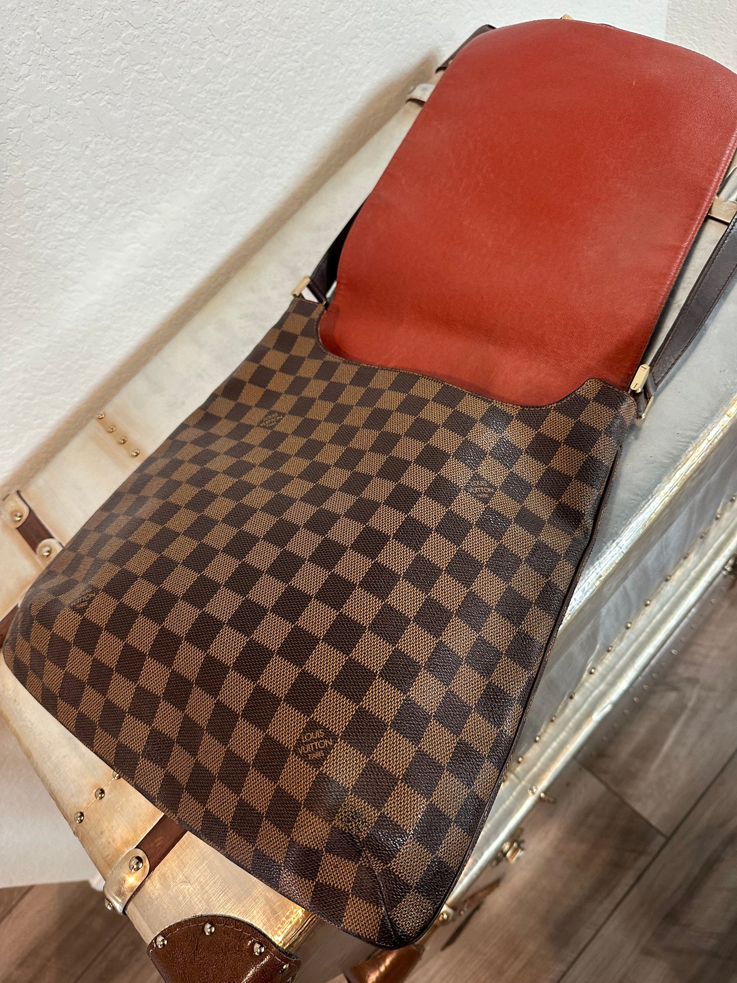 Pre-owned Authentic Louis Vuitton Musette Salsa GM Damier Ebene Shoulder / Crossbody Bag