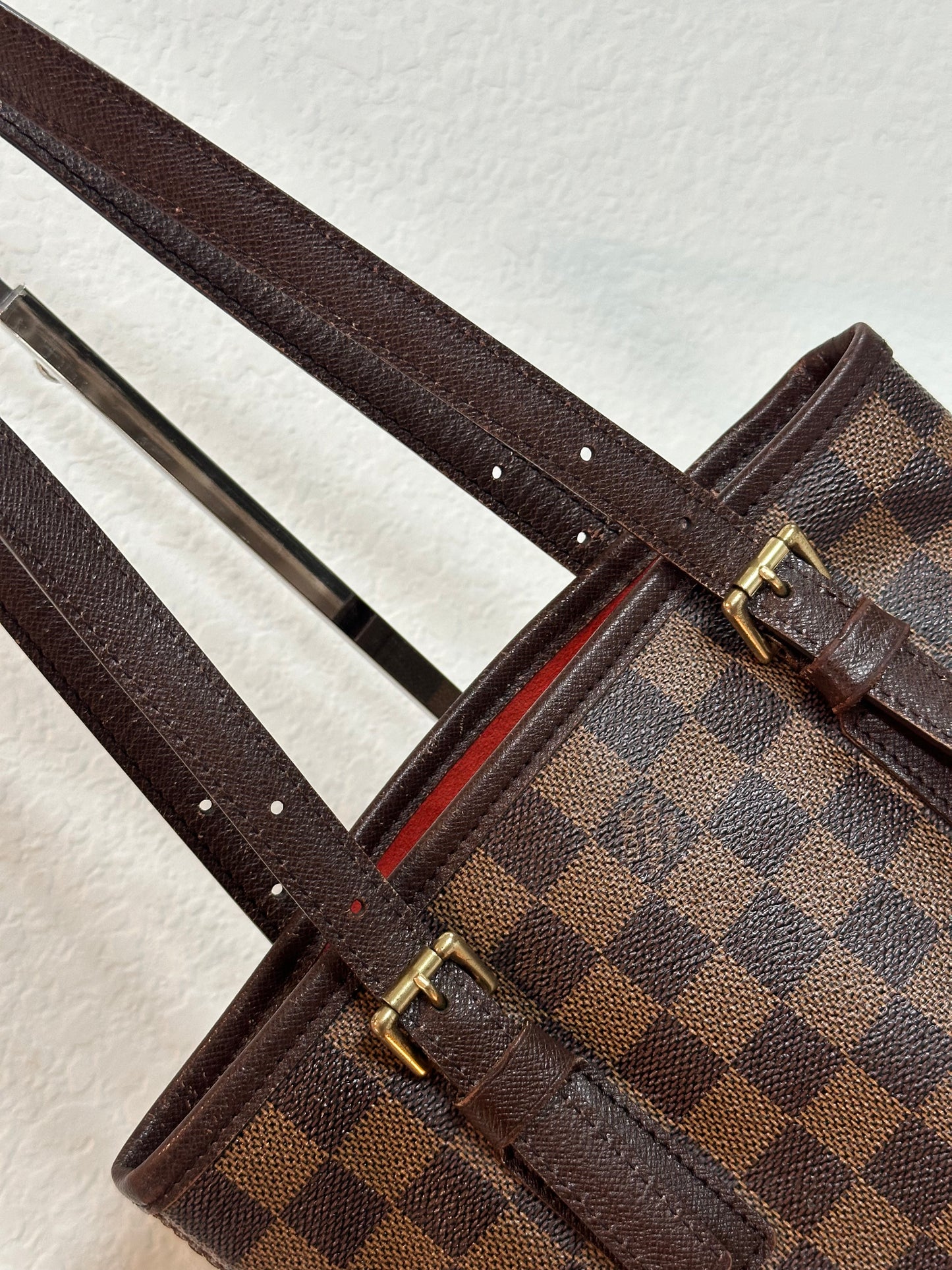 Pre-owned Authentic Louis Vuitton Bucket Damier Ebene Shoulder Bag