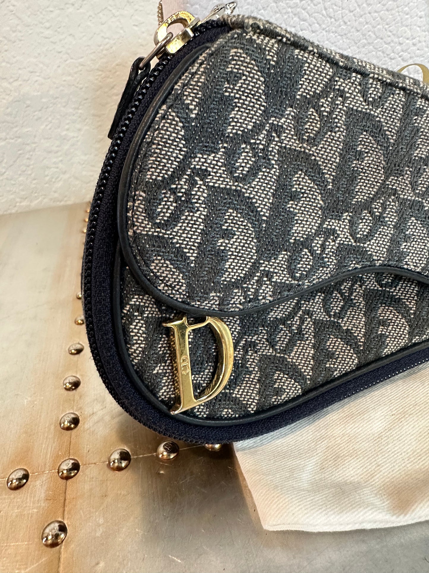 Pre-owned Vintage Christian Dior Mini Saddle Handbag
