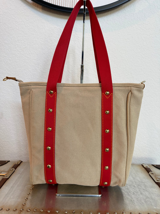 Pre-owned Louis Vuitton Antigua Cabas MM Canvas Shoulder Tote Bag