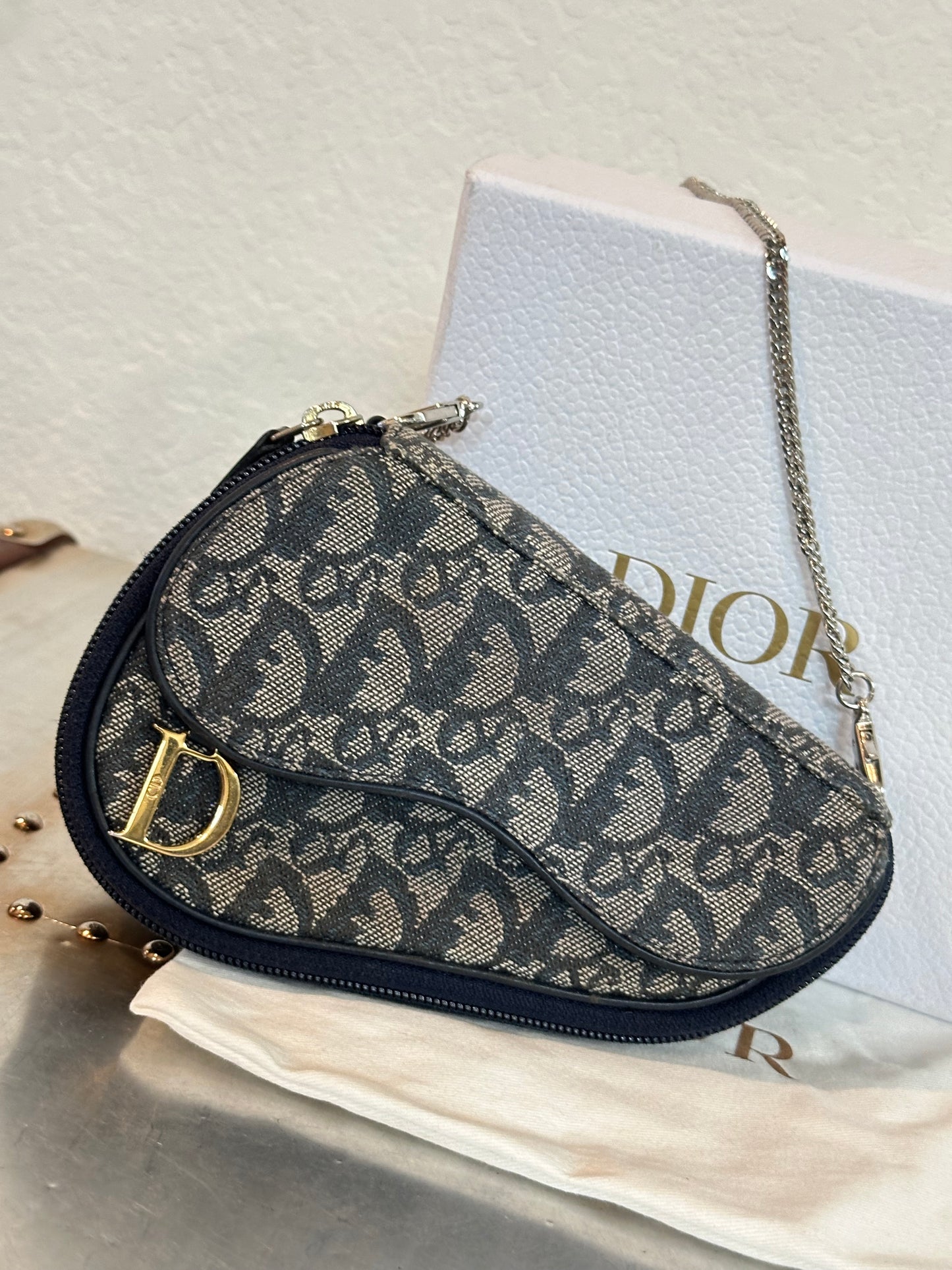 Pre-owned Vintage Christian Dior Mini Saddle Handbag