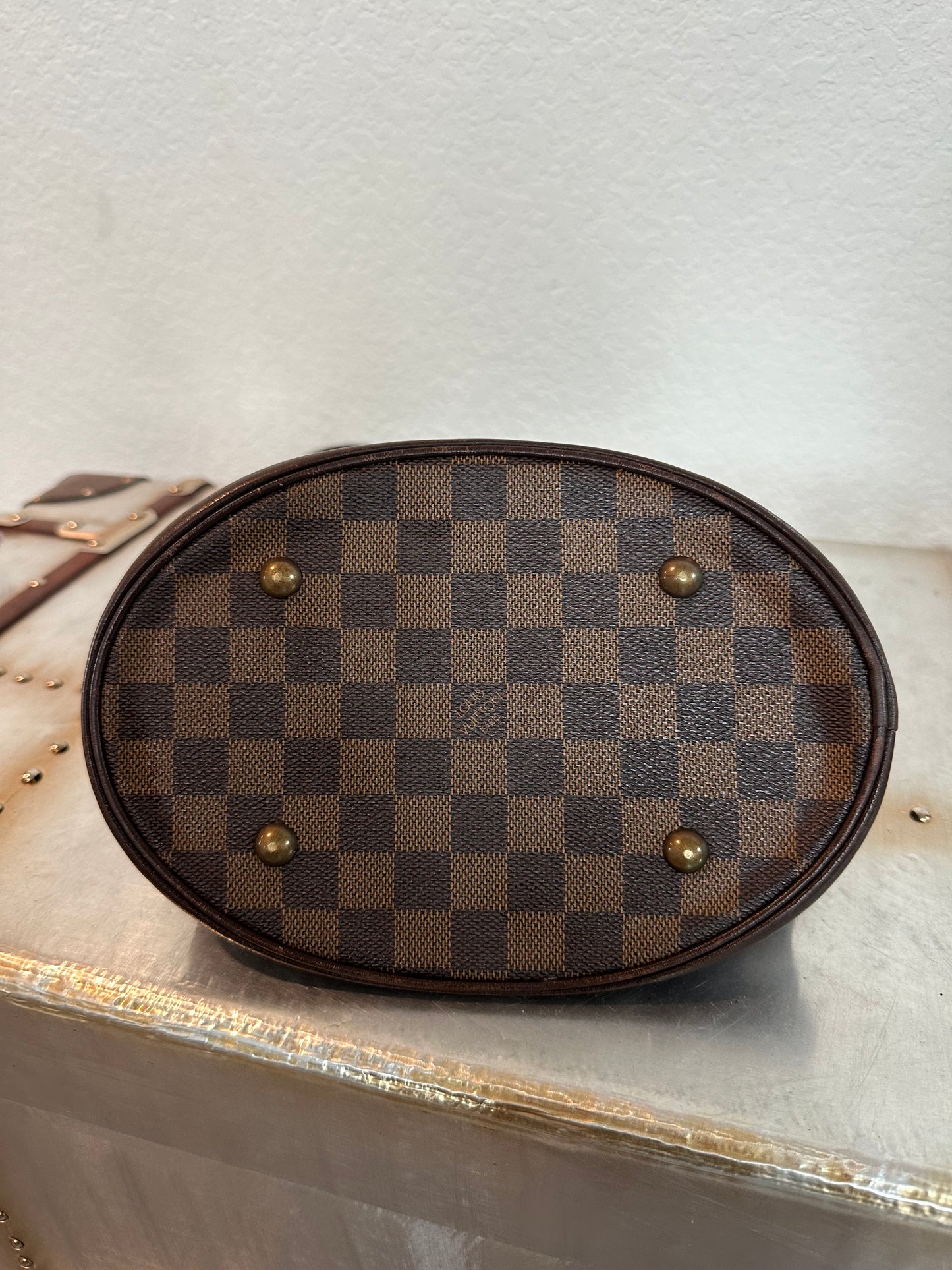 Pre-owned Authentic Louis Vuitton Bucket Damier Ebene Shoulder Bag