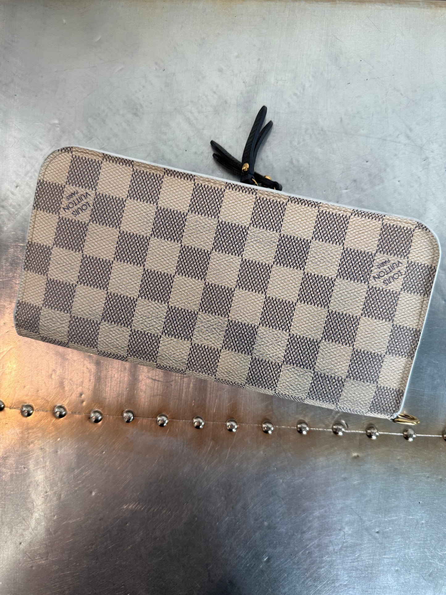 Pre-owned Authentic Louis Vuitton Damier Azur Articles de Voyage Insolite Wallet
