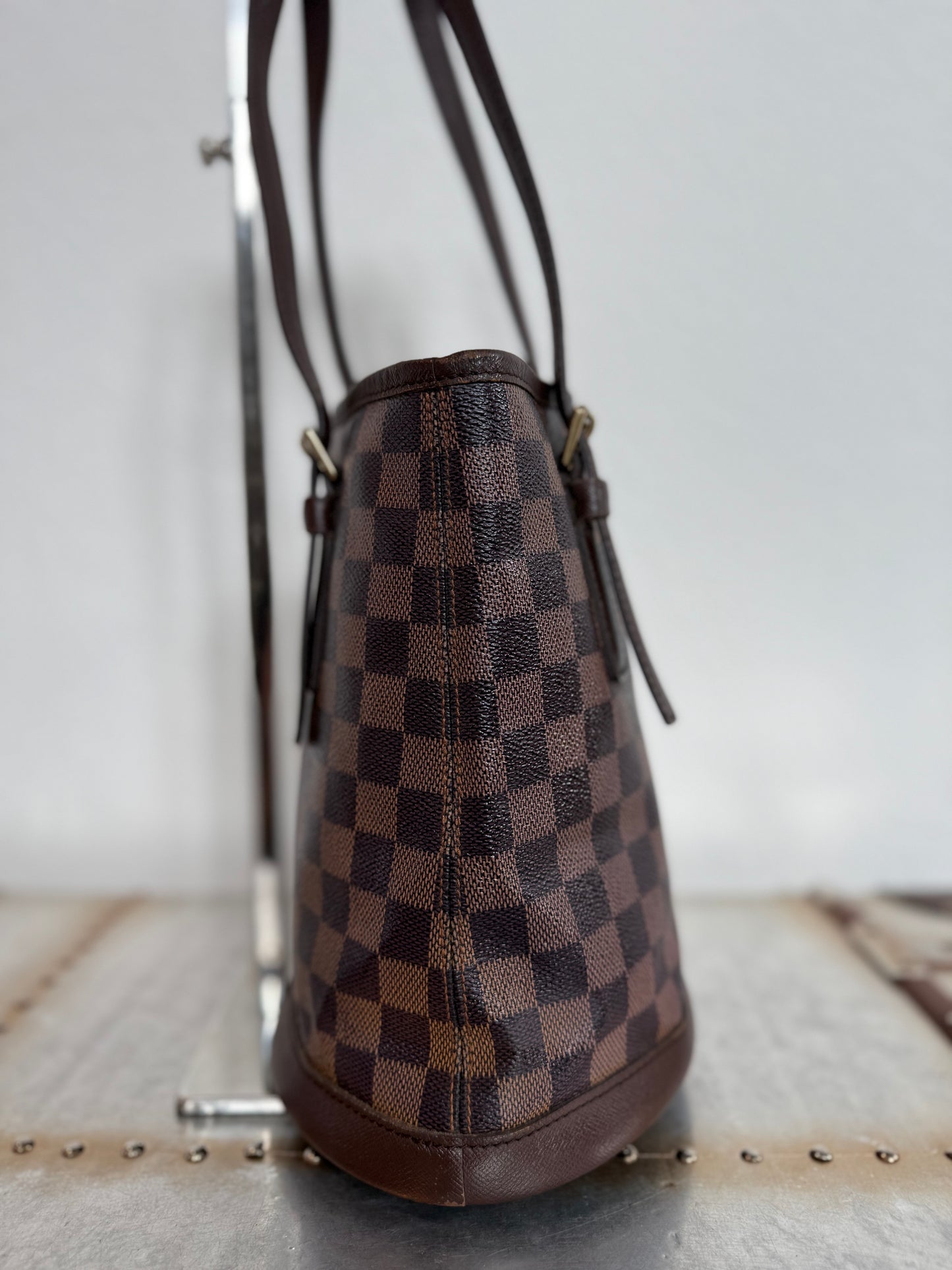 Pre-owned Authentic Louis Vuitton Bucket Damier Ebene Shoulder Bag