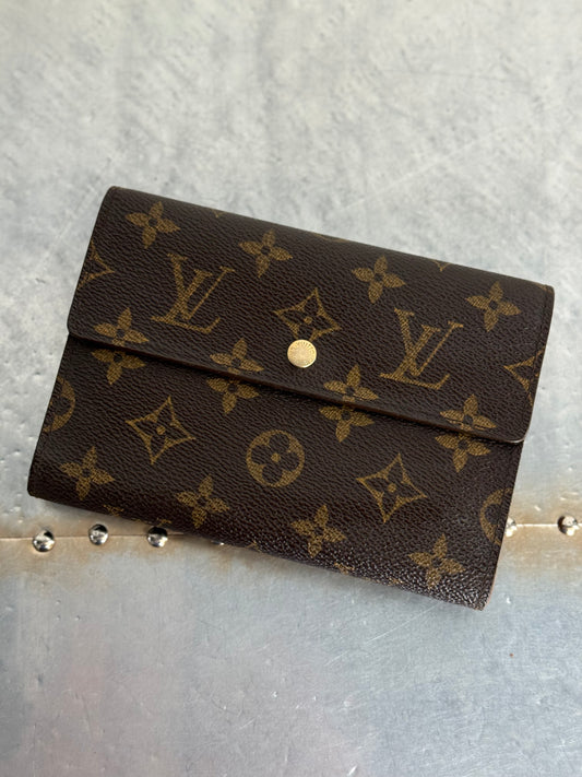 Pre-owned Authentic Louis Vuitton Porte Tresor Etui Papier Monogram Trifold Wallet