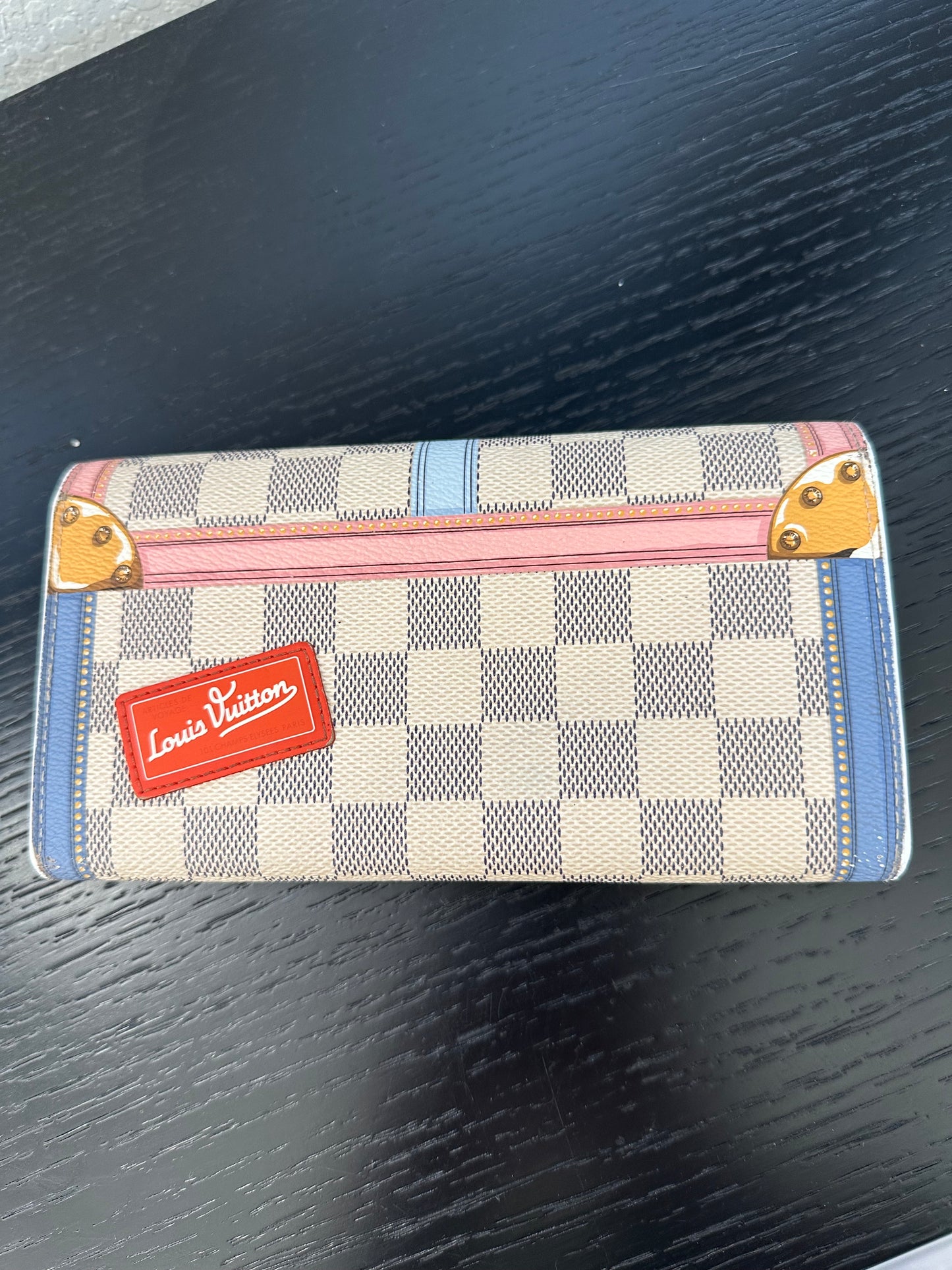 Pre-owned Louis Vuitton Summer Trunks Sarah Damier Azur Long Wallet