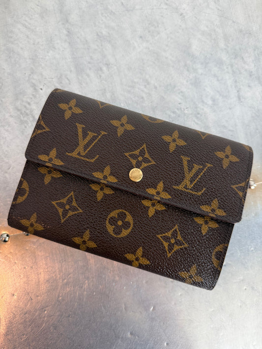Pre-owned Authentic Louis Vuitton Porte Tresor Etui Papier Monogram Trifold Wallet