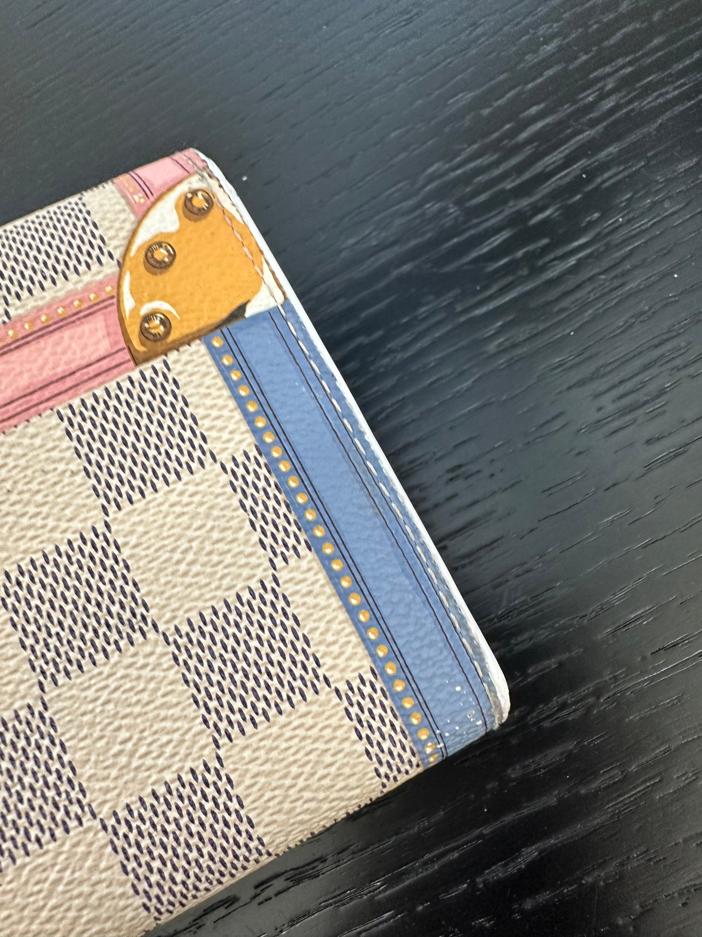 Pre-owned Louis Vuitton Summer Trunks Sarah Damier Azur Long Wallet
