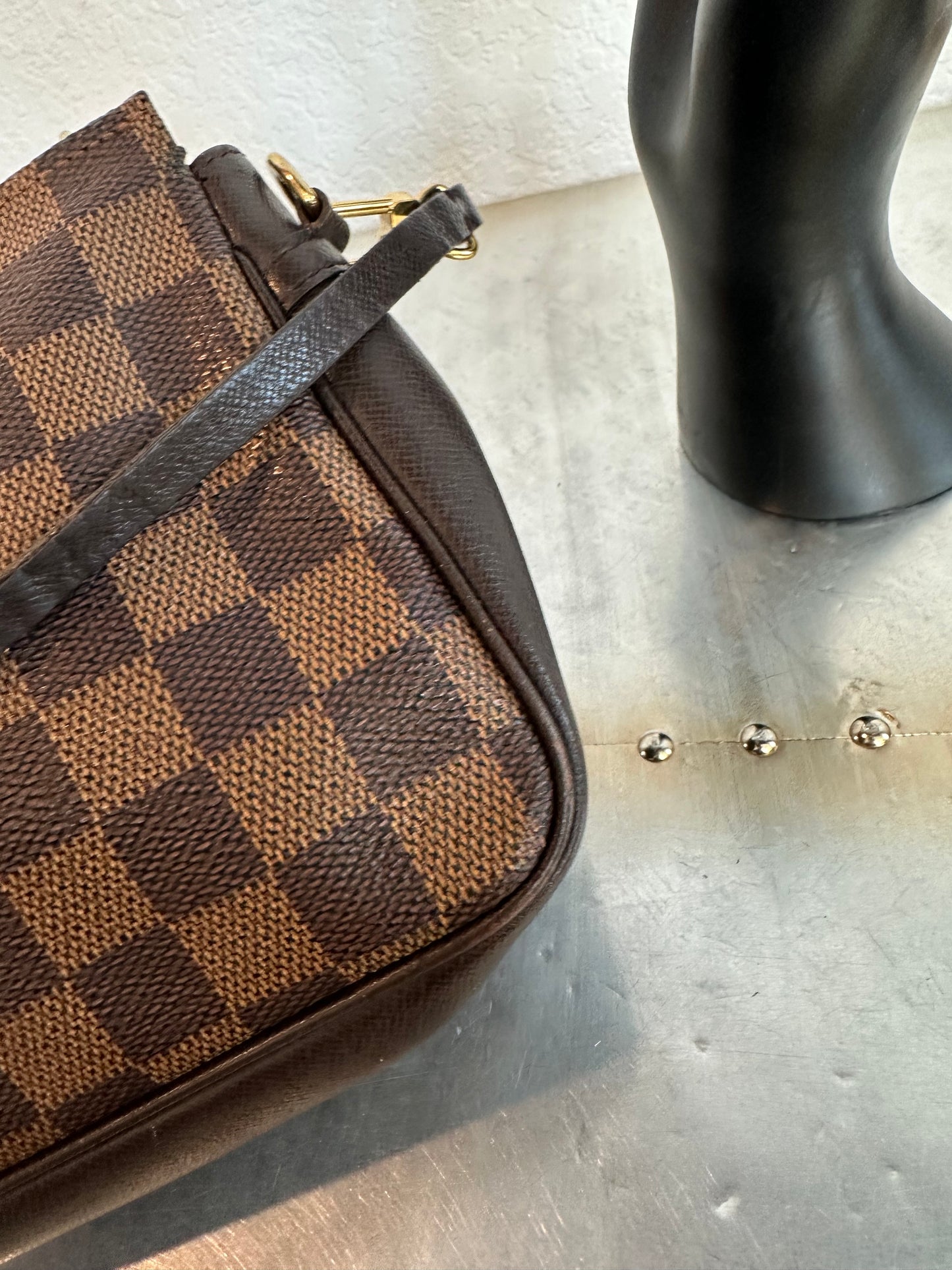 Pre-owned Authentic Louis Vuitton Damier Ebene Trousse Pochette Handbag