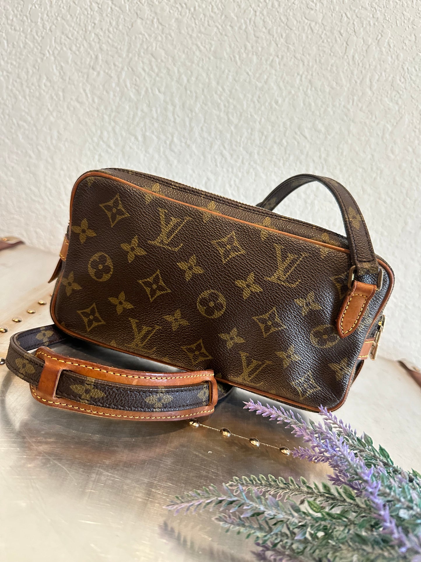 Pre-owned Authentic Louis Vuitton Marly Bandouliere Monogram Crossbody Bag