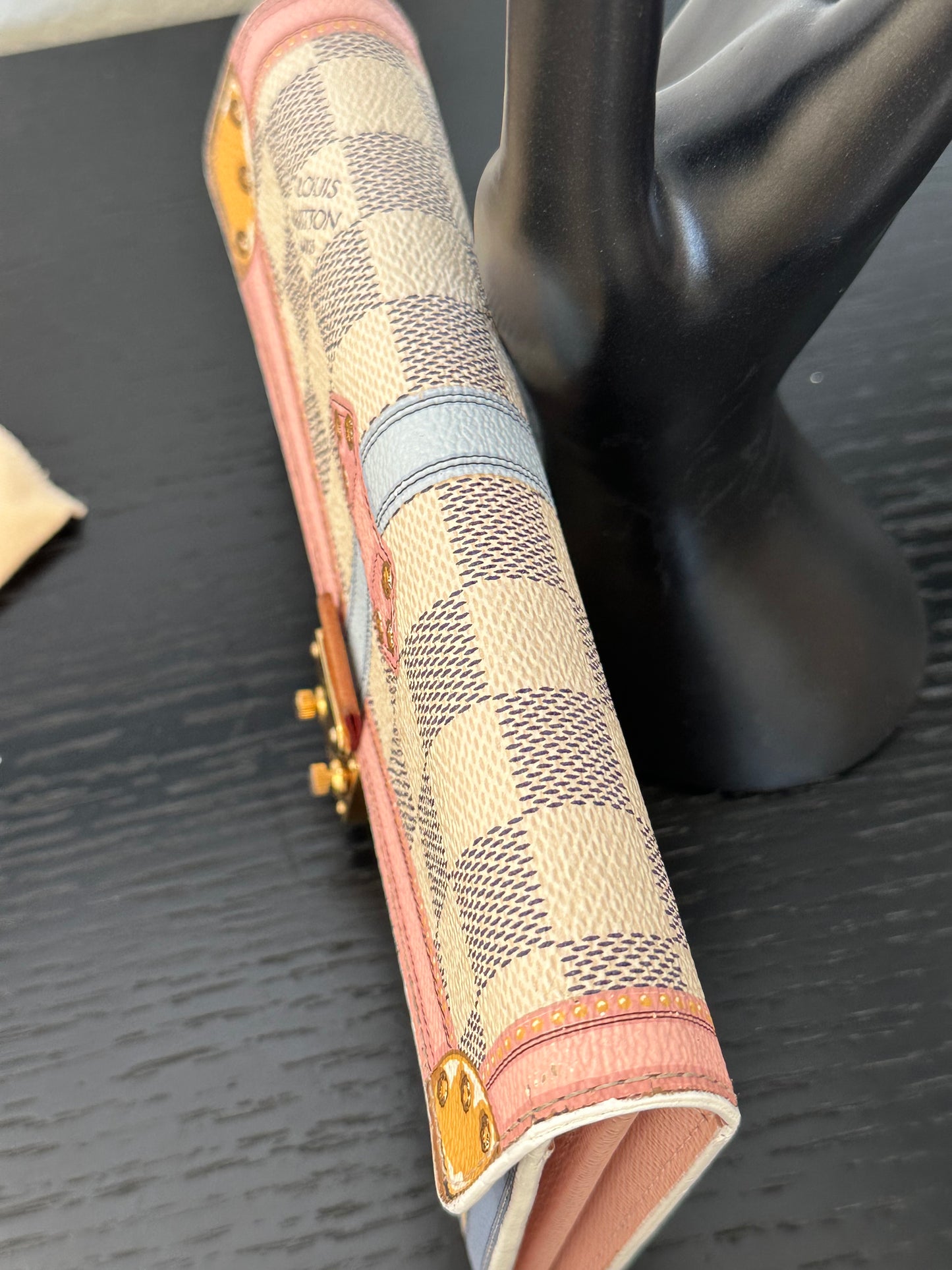 Pre-owned Louis Vuitton Summer Trunks Sarah Damier Azur Long Wallet