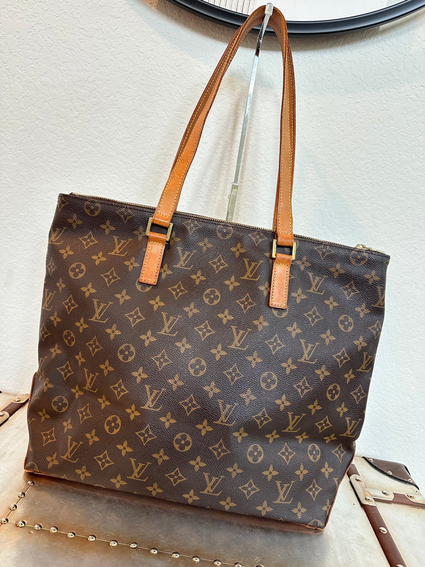 Pre-owned Authentic Louis Vuitton Cabas Mezzo Monogram Shoulder Tote Bag