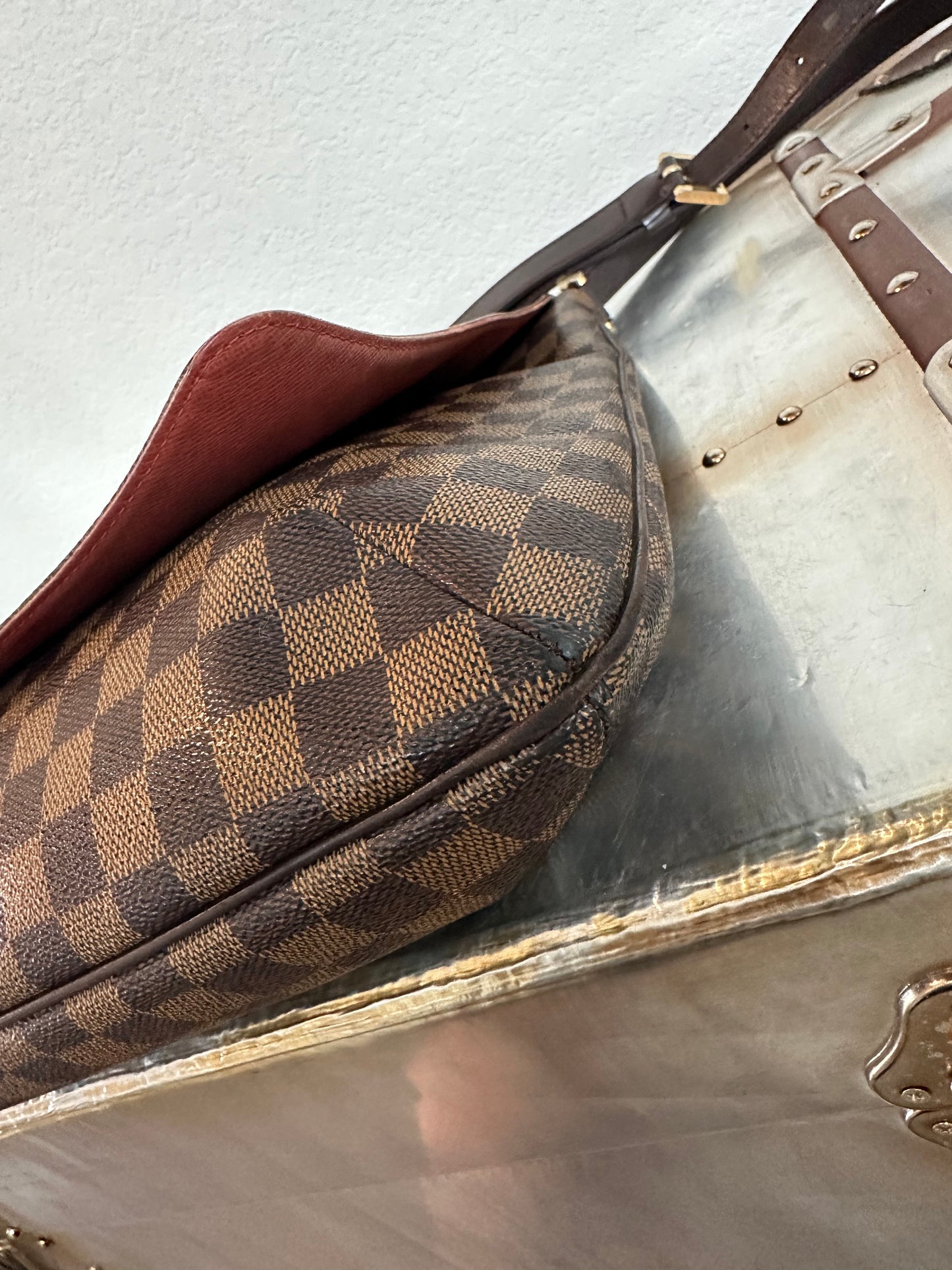 Pre-owned Authentic Louis Vuitton Musette Salsa GM Damier Ebene Shoulder / Crossbody Bag