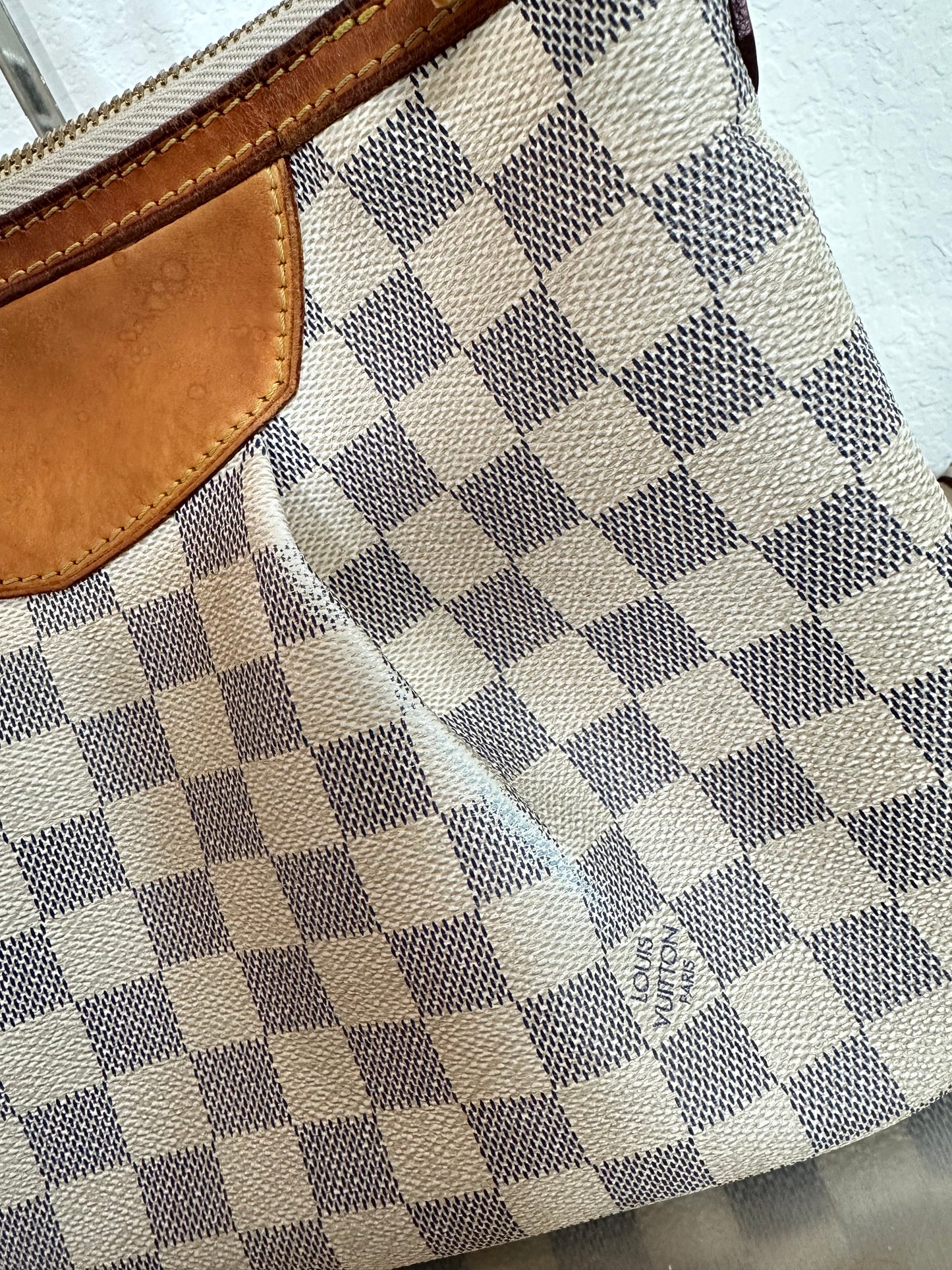 Pre-owned Authentic Louis Vuitton Siracusa PM Damier Azur Shoulder / Crossbody Bag