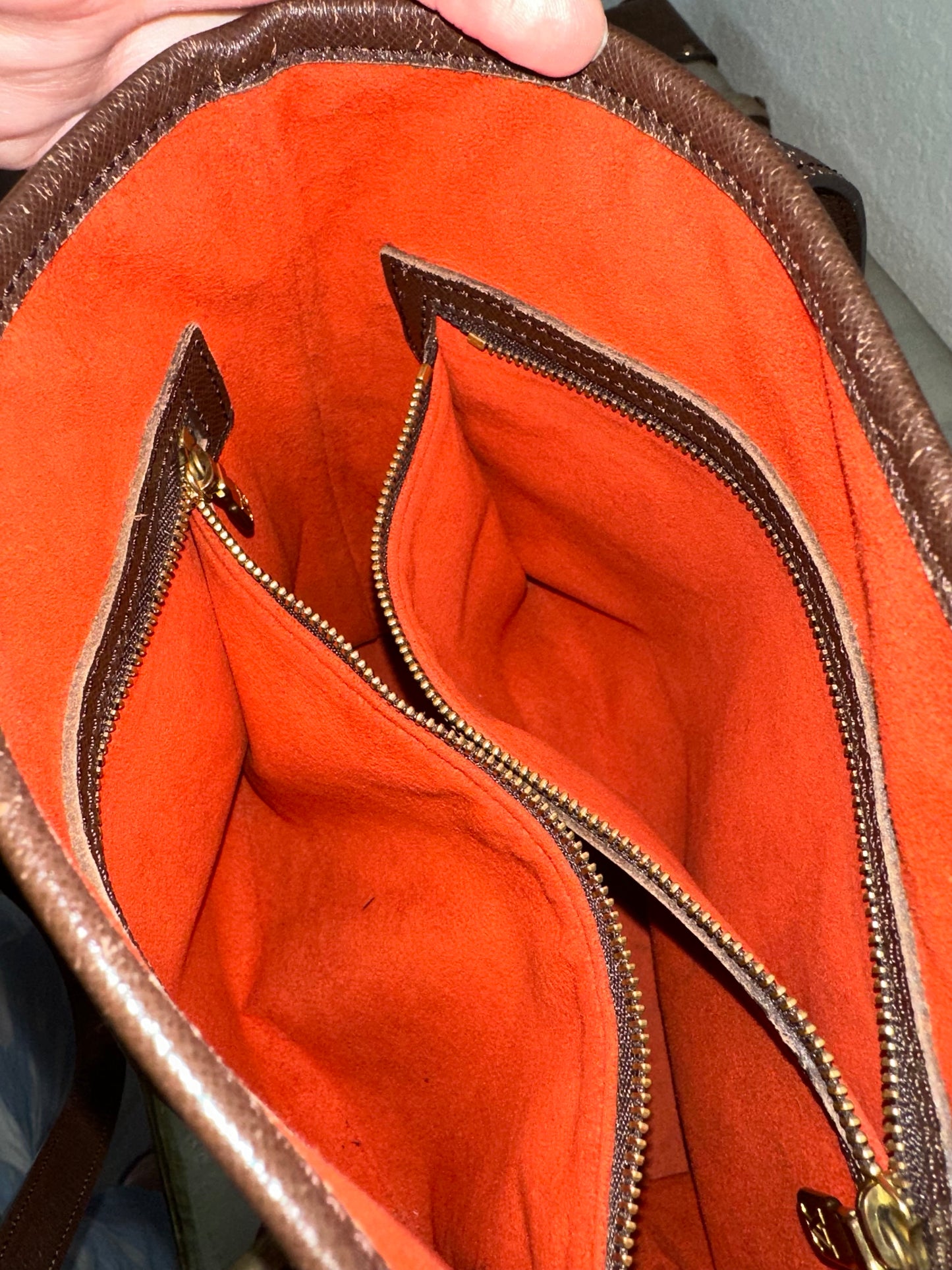 Pre-owned Authentic Louis Vuitton Bucket Damier Ebene Shoulder Bag