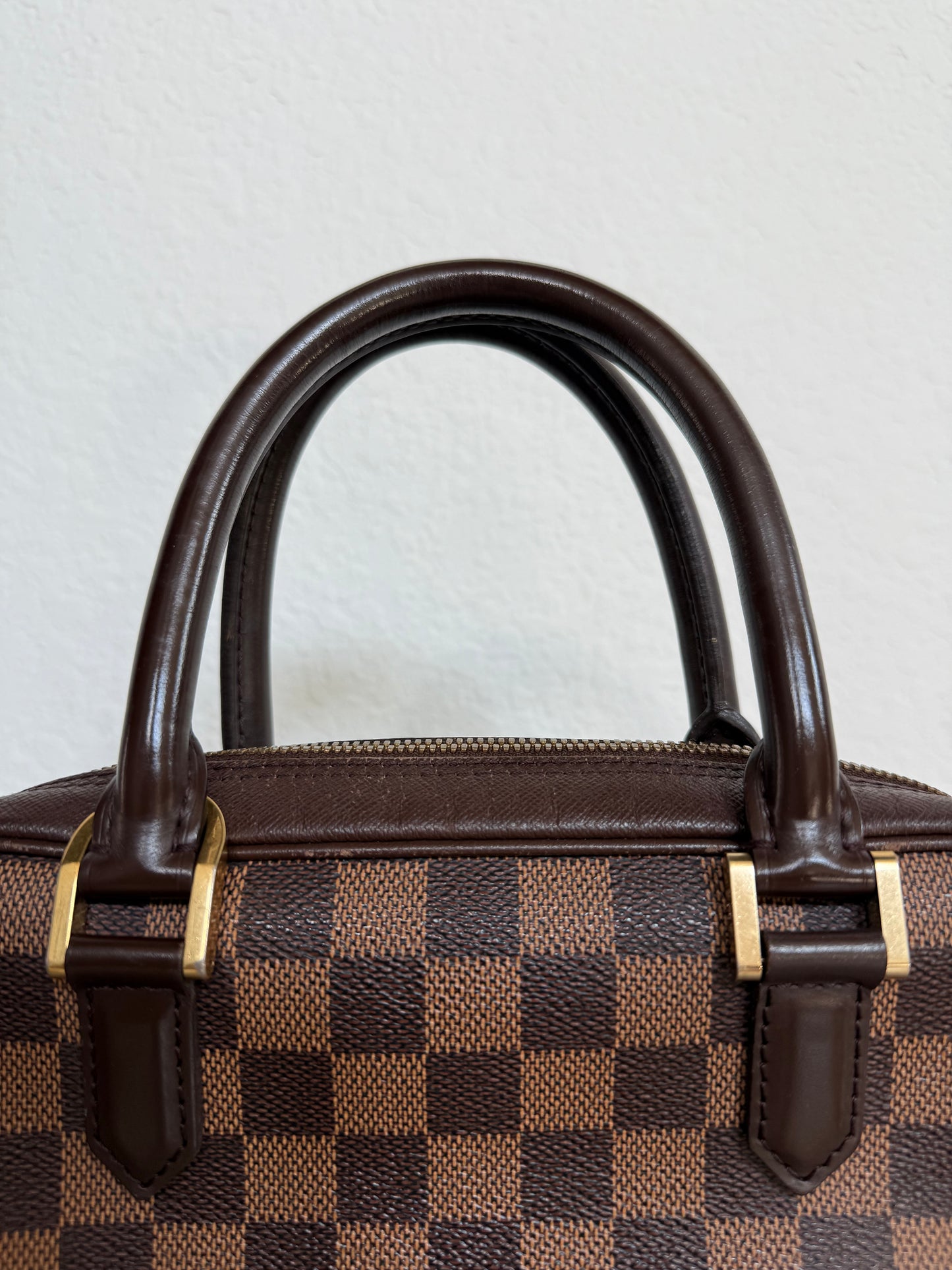 Pre-owned Authentic Louis Vuitton Brera Damier Ebene Handbag