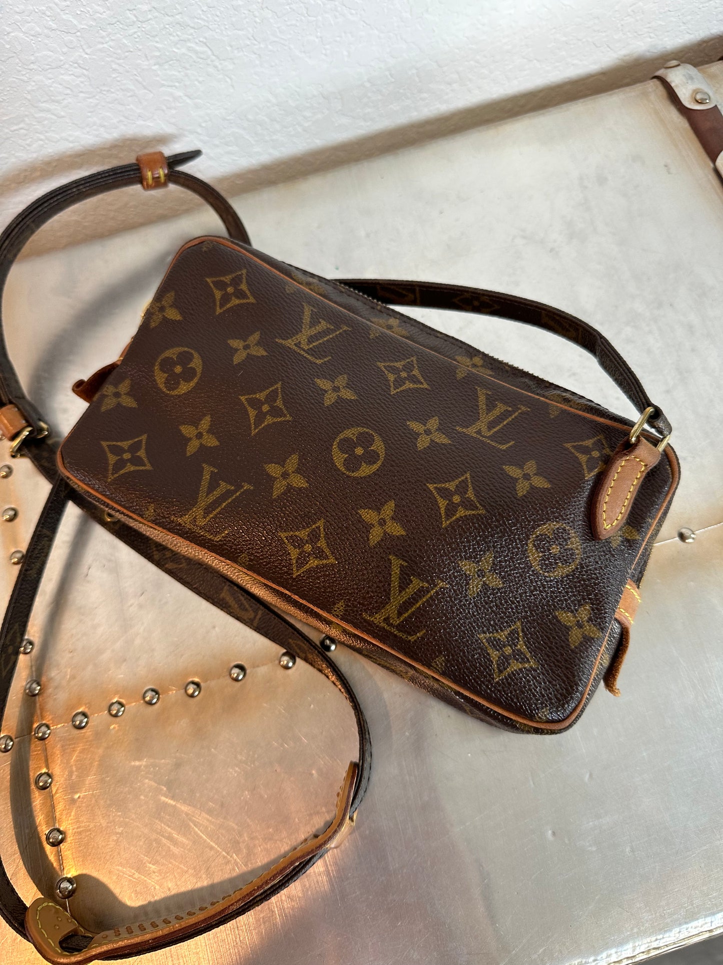 Pre-owned Authentic Louis Vuitton Marly Bandouliere Monogram Crossbody Bag