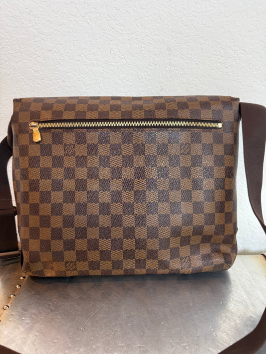 Pre-owned Authentic Brooklyn Mm Damier Ebene Crossbody Bag