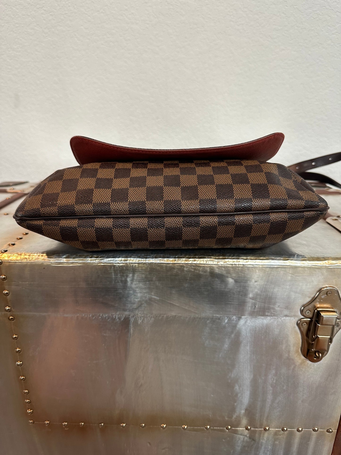 Pre-owned Authentic Louis Vuitton Musette Salsa GM Damier Ebene Shoulder / Crossbody Bag