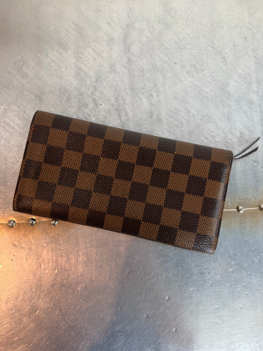 Pre-owned Authentic Louis Vuitton Portefeuille Emilie Damier Ebene Long Wallet