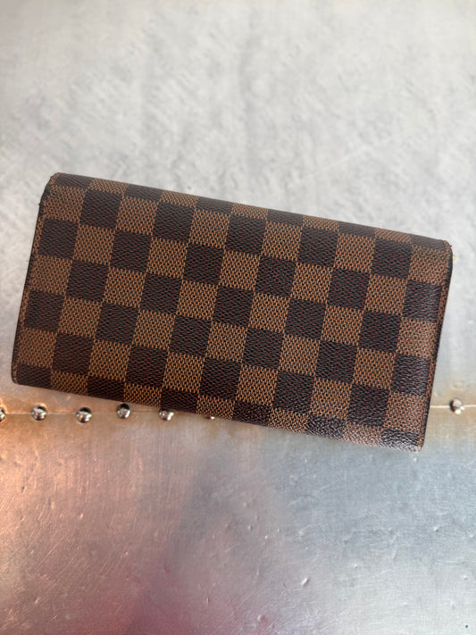 Pre-owned Authentic Louis Vuitton Portefeuille Sarah Damier Ebene Long Wallet