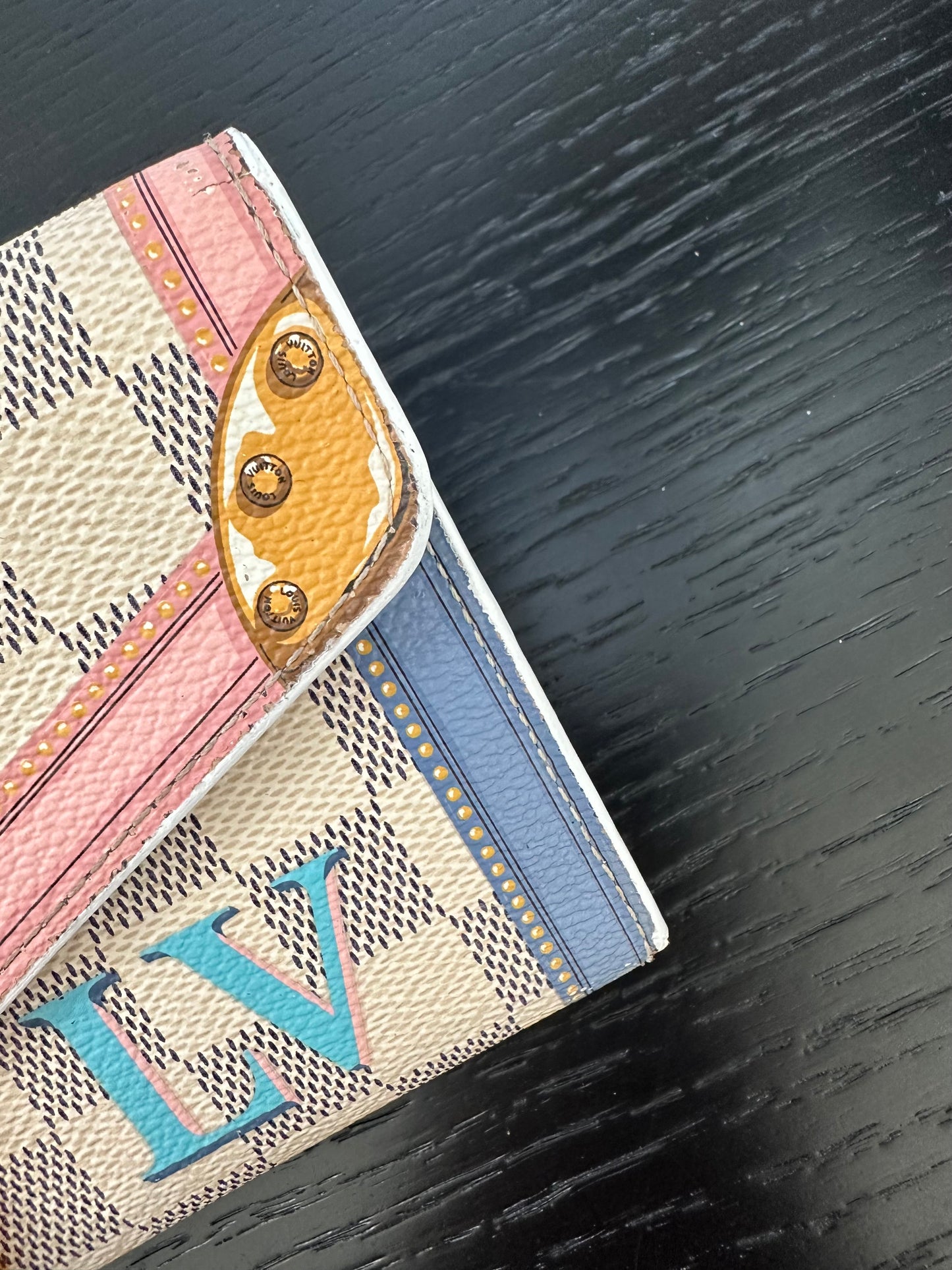Pre-owned Louis Vuitton Summer Trunks Sarah Damier Azur Long Wallet