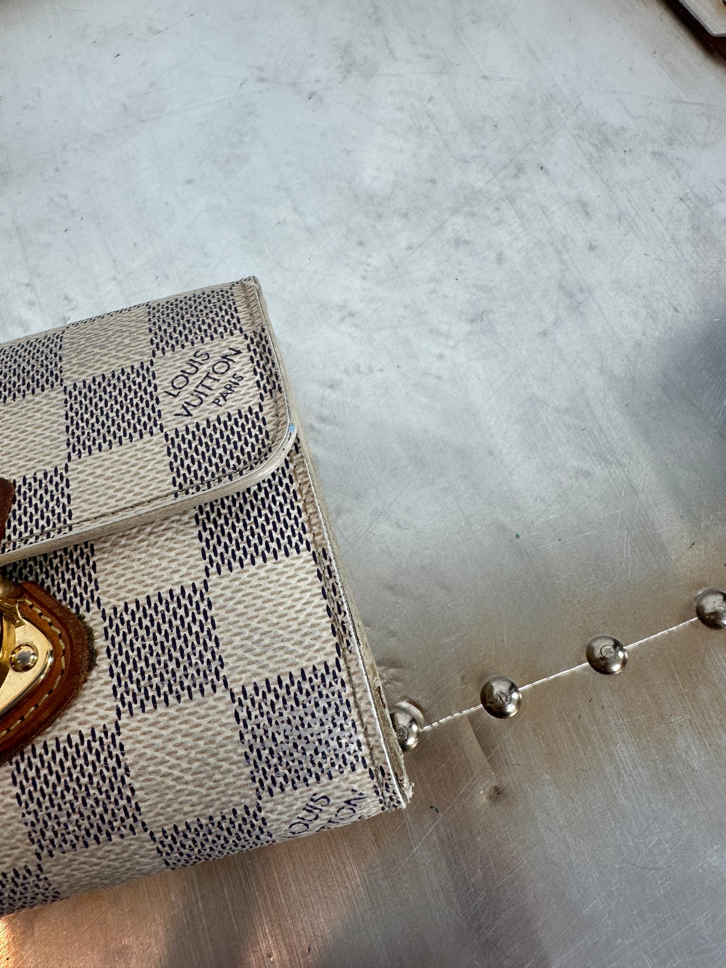 Pre-owned Authentic Louis Vuitton Damier Azur Portefeuille Koala Wallet