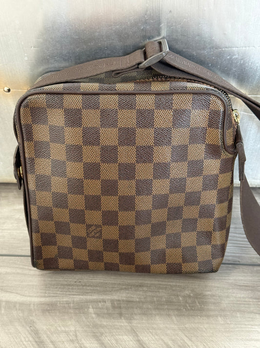 Pre-owned Authentic Louis Vuitton Olav PM Damier Ebene Crossbody Bag