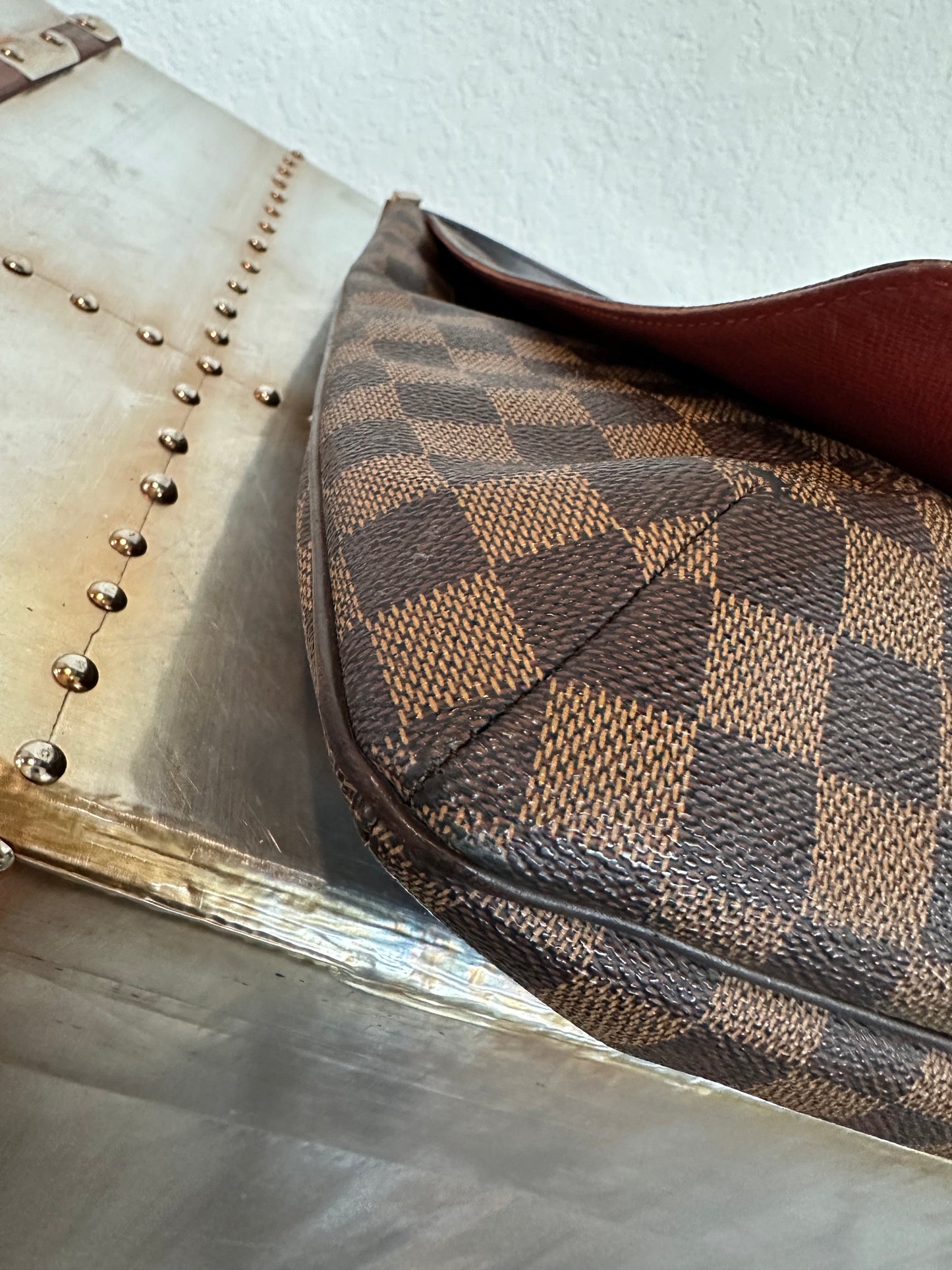 Pre-owned Authentic Louis Vuitton Musette Salsa GM Damier Ebene Shoulder / Crossbody Bag
