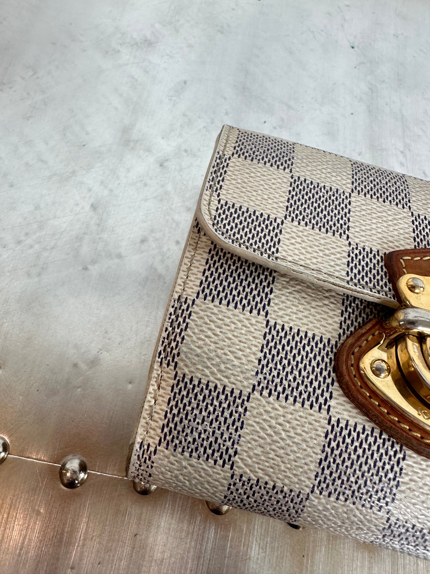 Pre-owned Authentic Louis Vuitton Damier Azur Portefeuille Koala Wallet