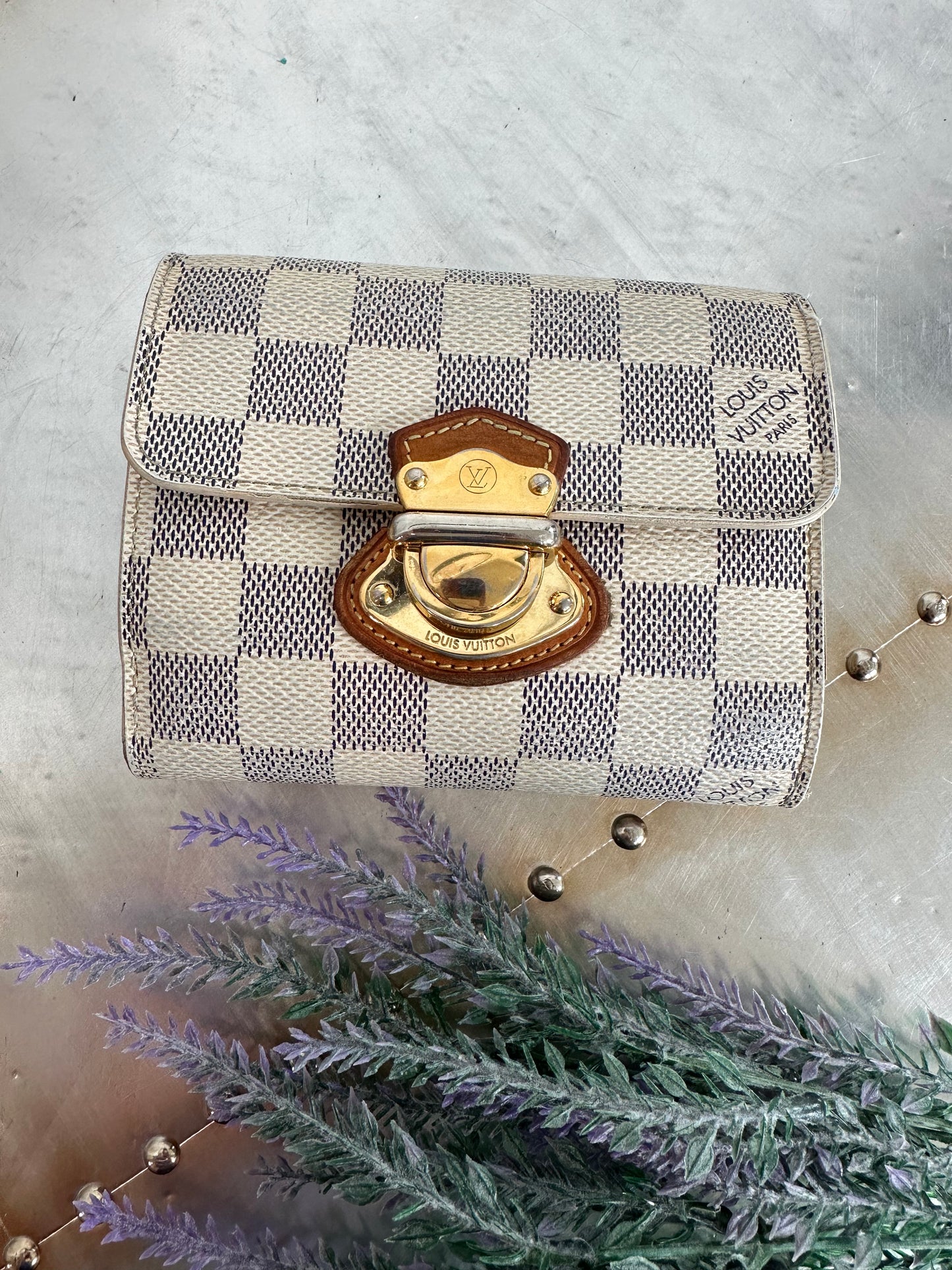 Pre-owned Authentic Louis Vuitton Damier Azur Portefeuille Koala Wallet