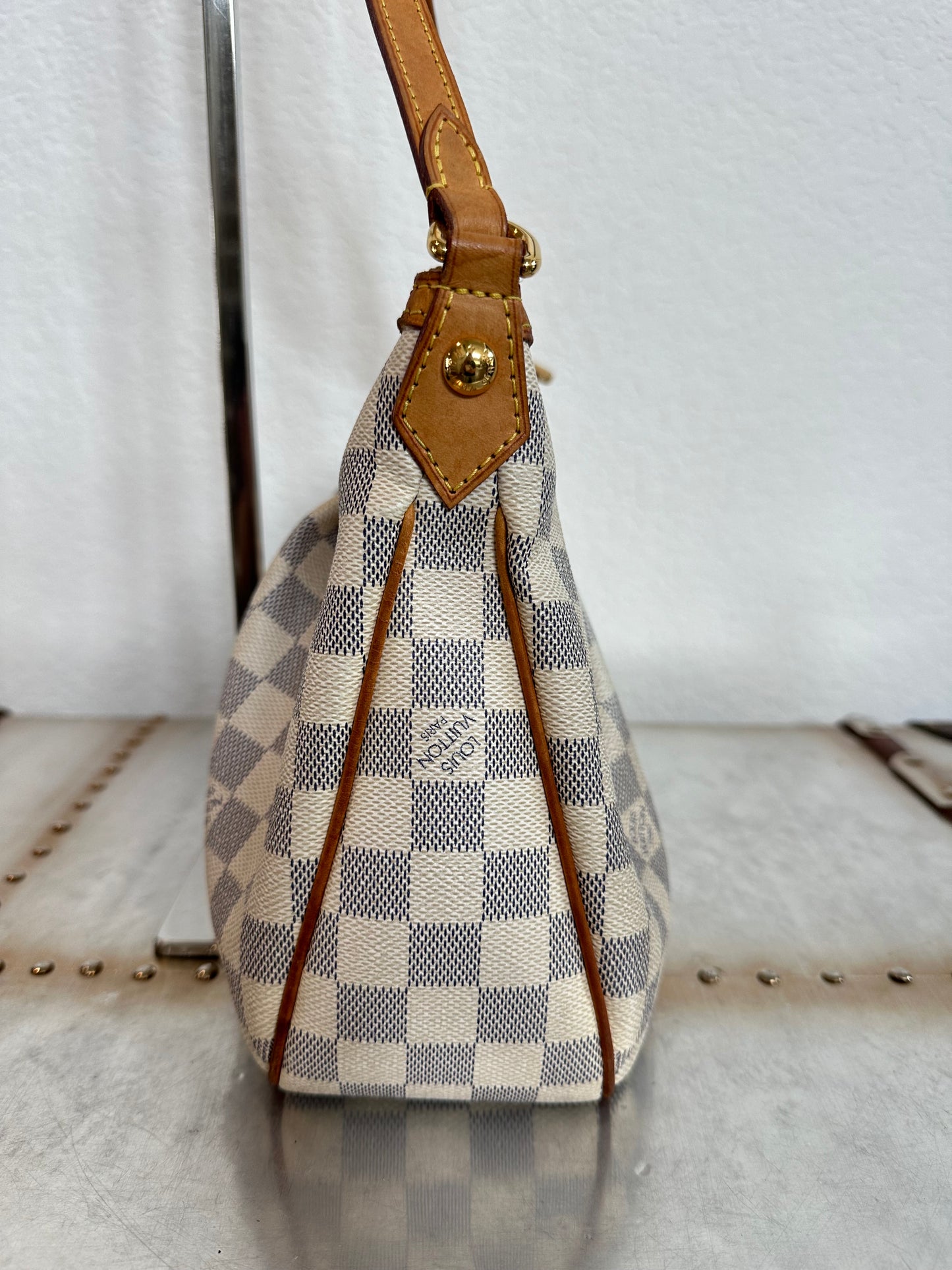 Pre-owned Authentic Louis Vuitton Siracusa PM Damier Azur Shoulder / Crossbody Bag