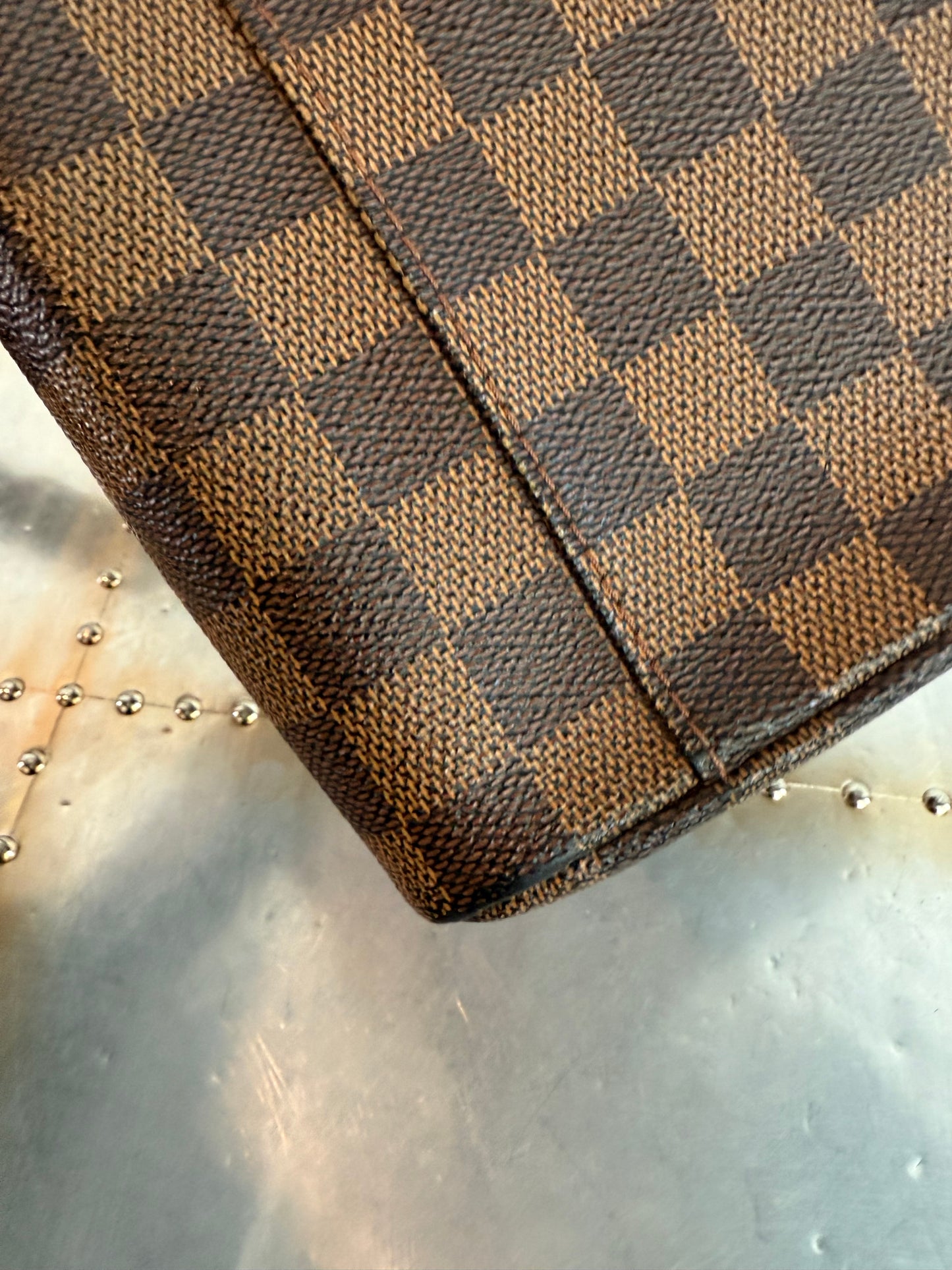 Pre-owned Authentic Louis Vuitton Olav PM Damier Ebene Crossbody Bag