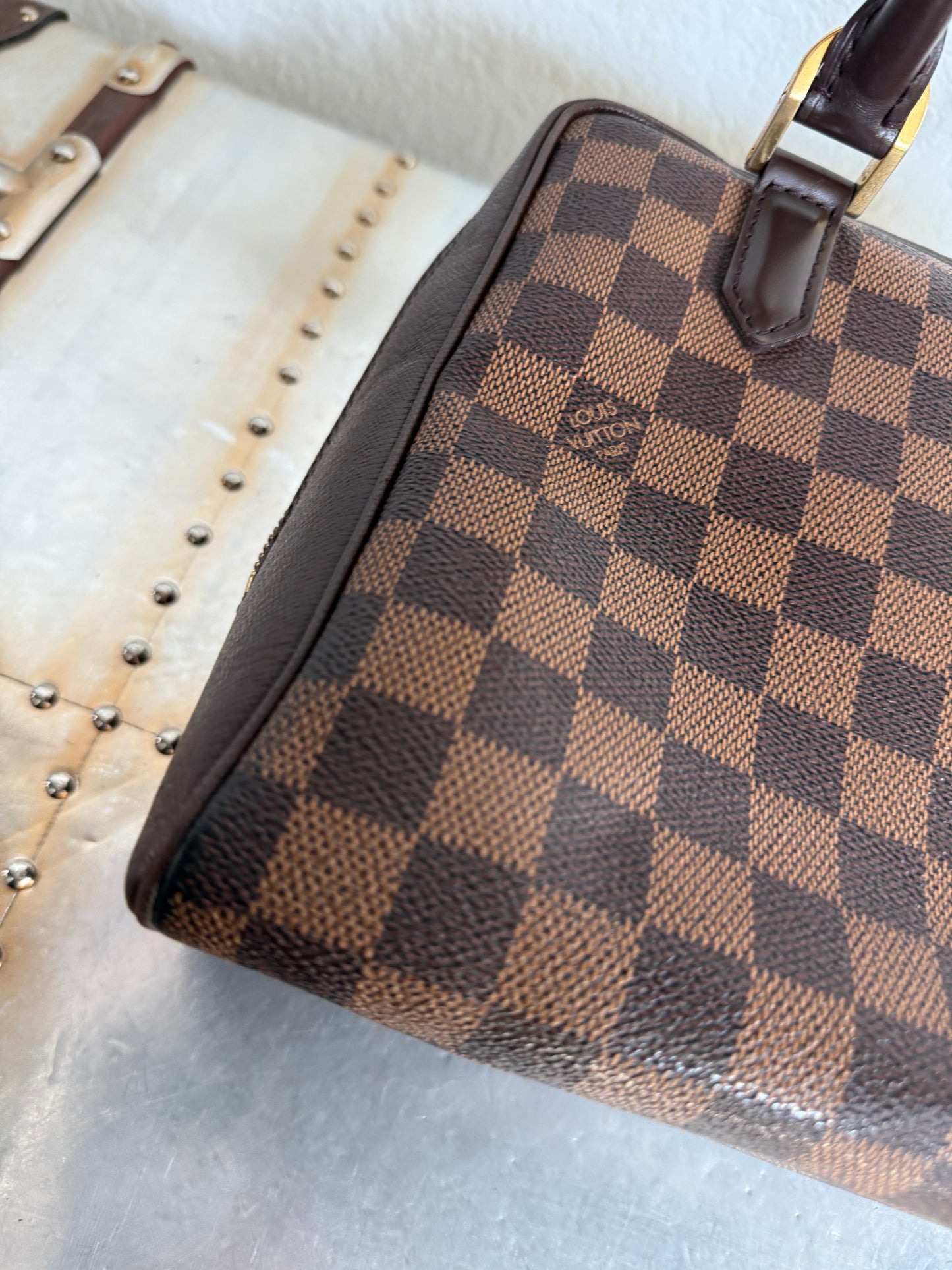 Pre-owned Authentic Louis Vuitton Brera Damier Ebene Handbag