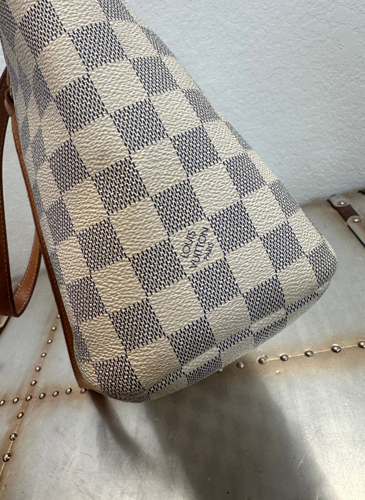 Pre-owned Authentic Louis Vuitton Totally PM Damier Azur Shoulder Bag