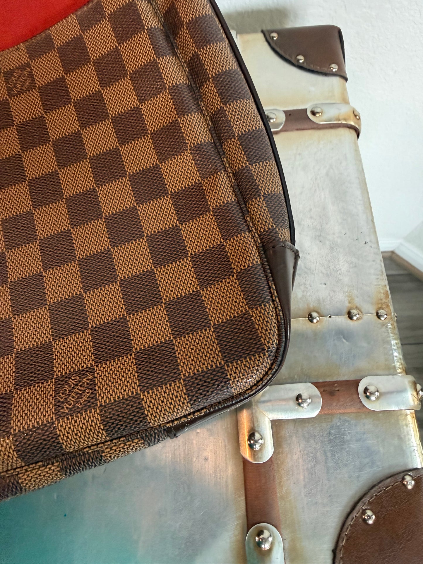 Pre-owned Authentic Bastille Damier Ebene Crossbody Bag