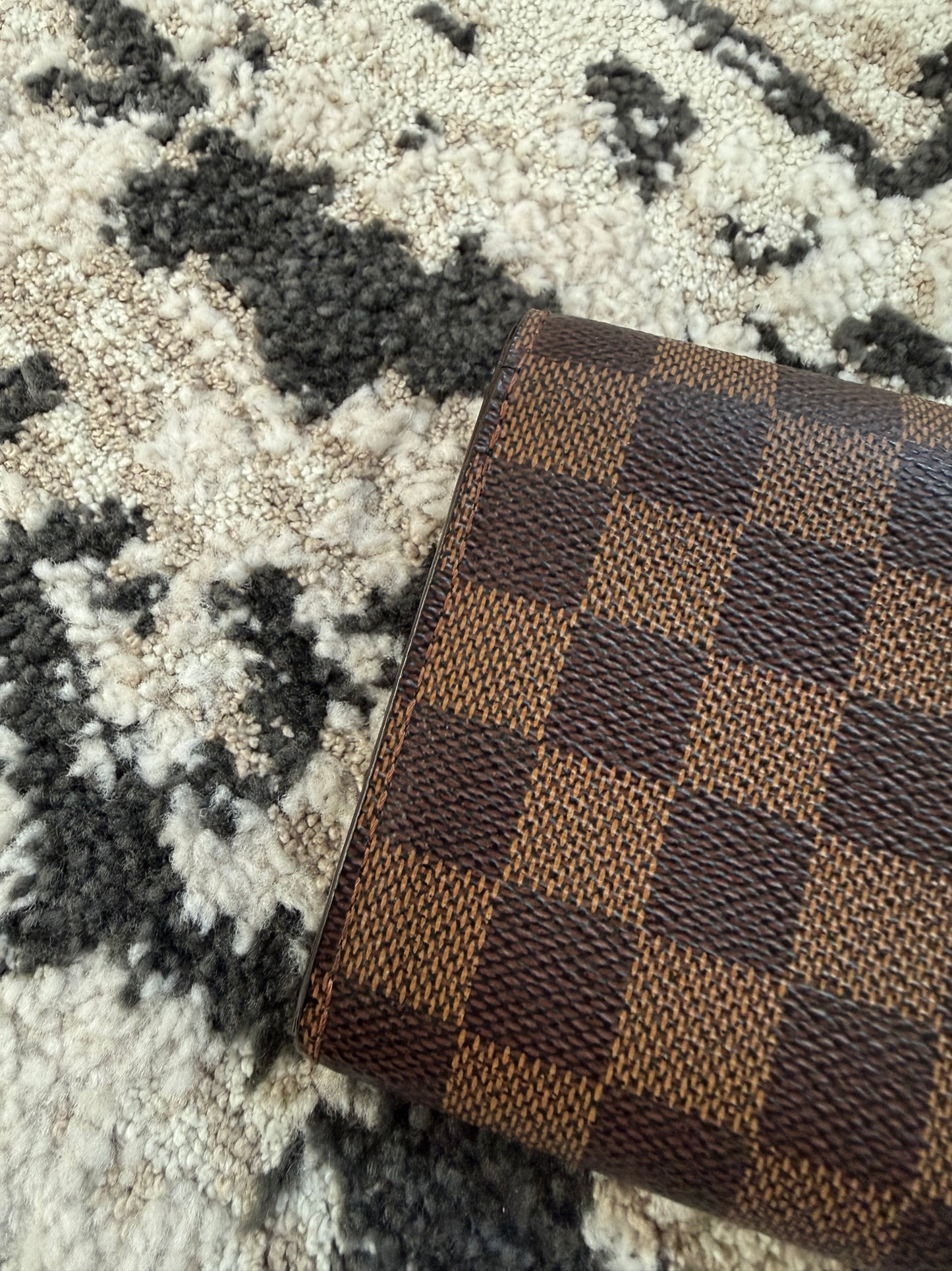 Pre-owned Authentic Louis Vuitton Porte Tresor Etui Papier Damier Ebene Trifold Wallet