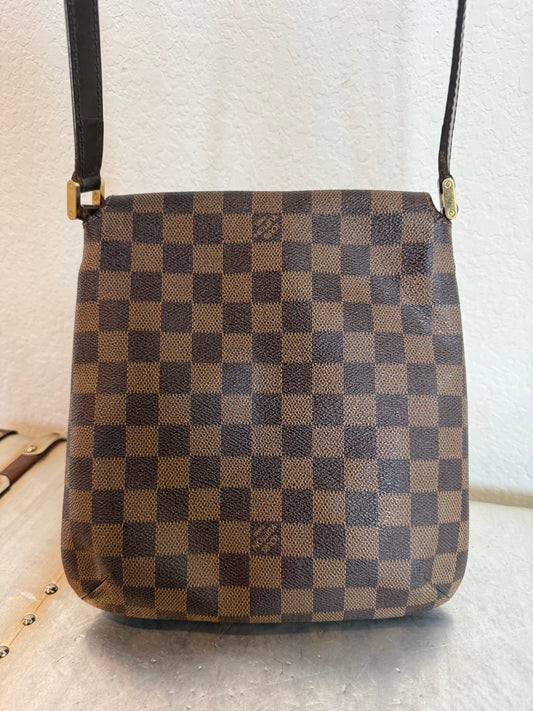 Pre-owned Authentic Louis Vuitton Musette Salsa Long Strap Damier Ebene Shoulder Bag
