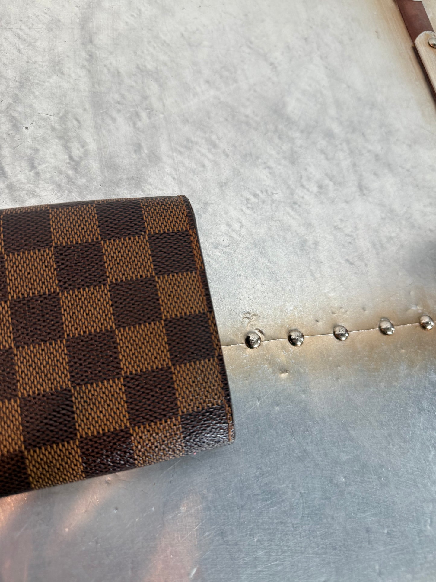 Pre-owned Authentic Louis Vuitton Portefeuille Sarah Damier Ebene Long Wallet