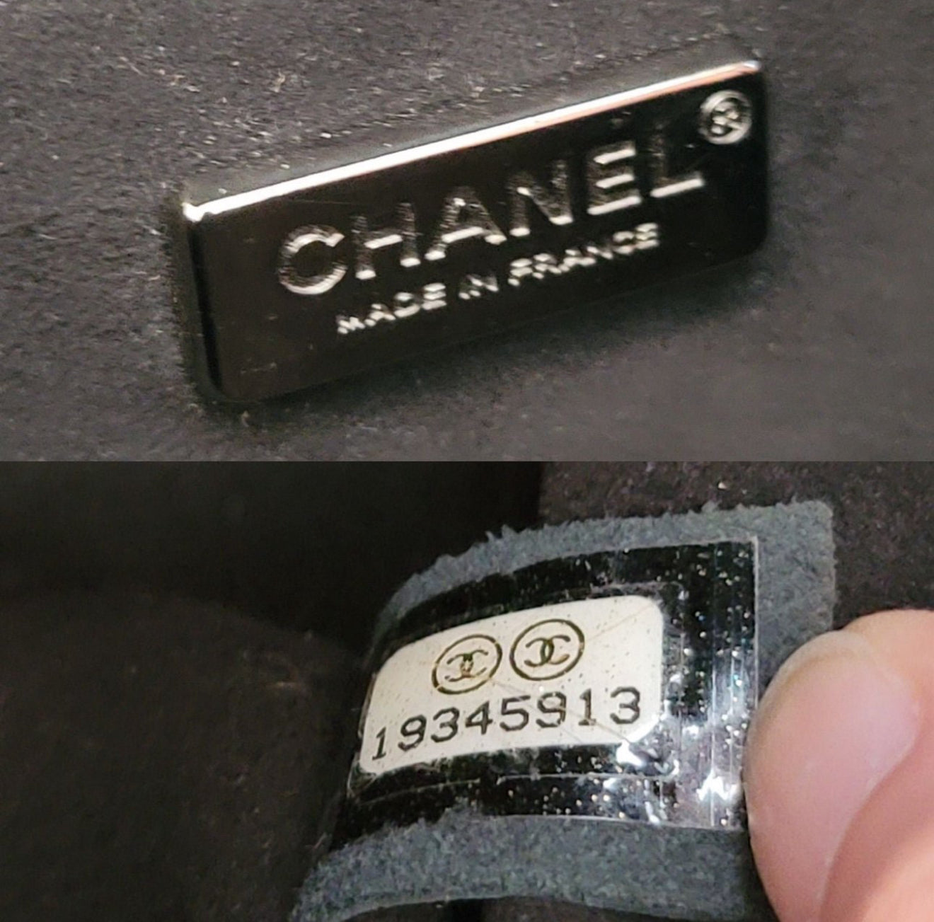 Pre-owned Authentic CHANEL Boy Medium Flap RARE Patent Sequin Shoulder Bag