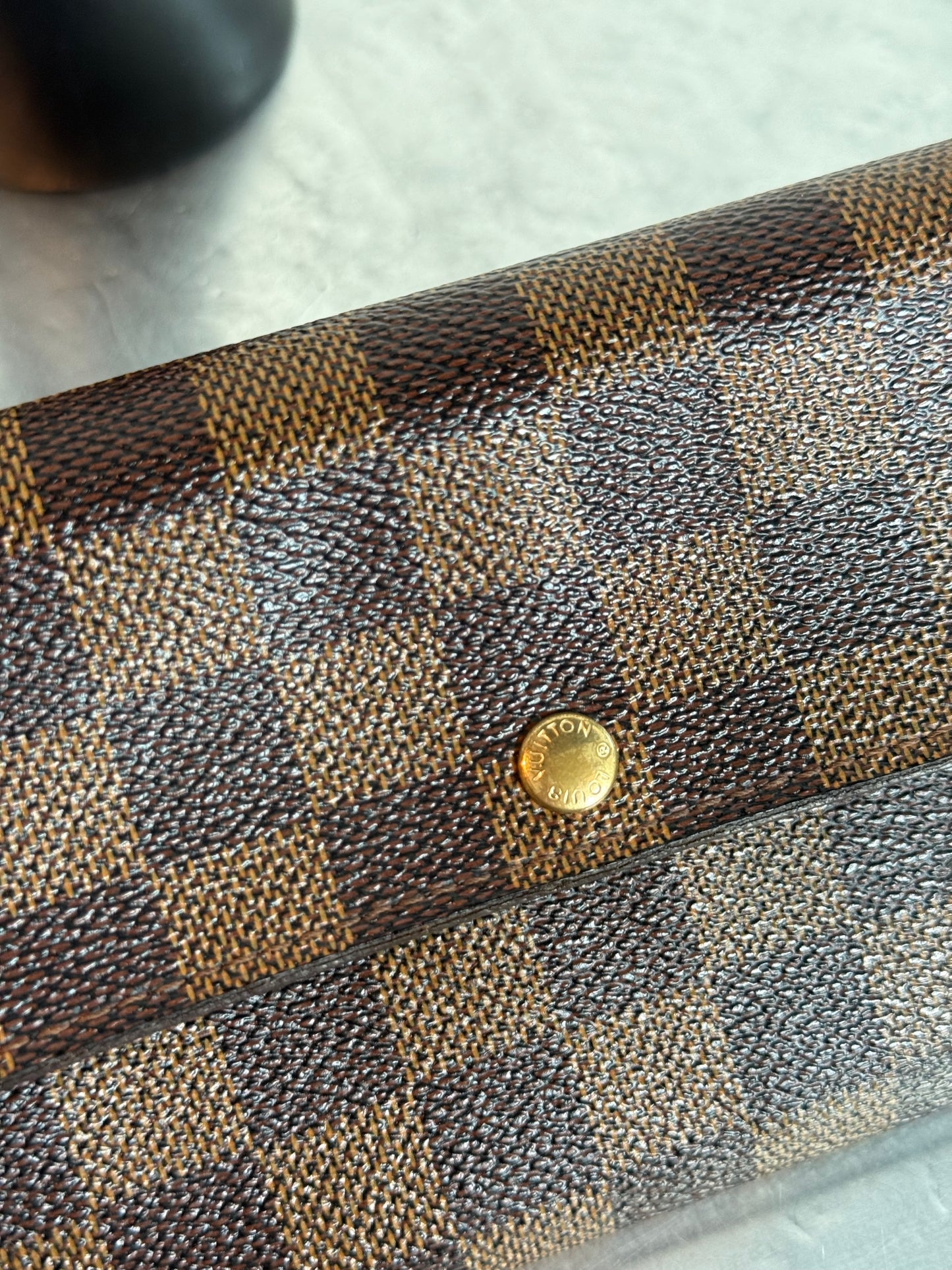Pre-owned Authentic Louis Vuitton Portefeuille Sarah Damier Ebene Long Wallet