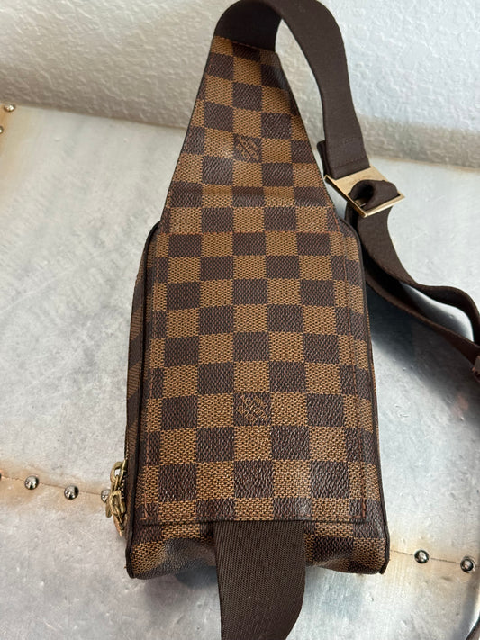 Pre-owned Authentic Louis Vuitton Damier Ebene Geronimos Body Bag