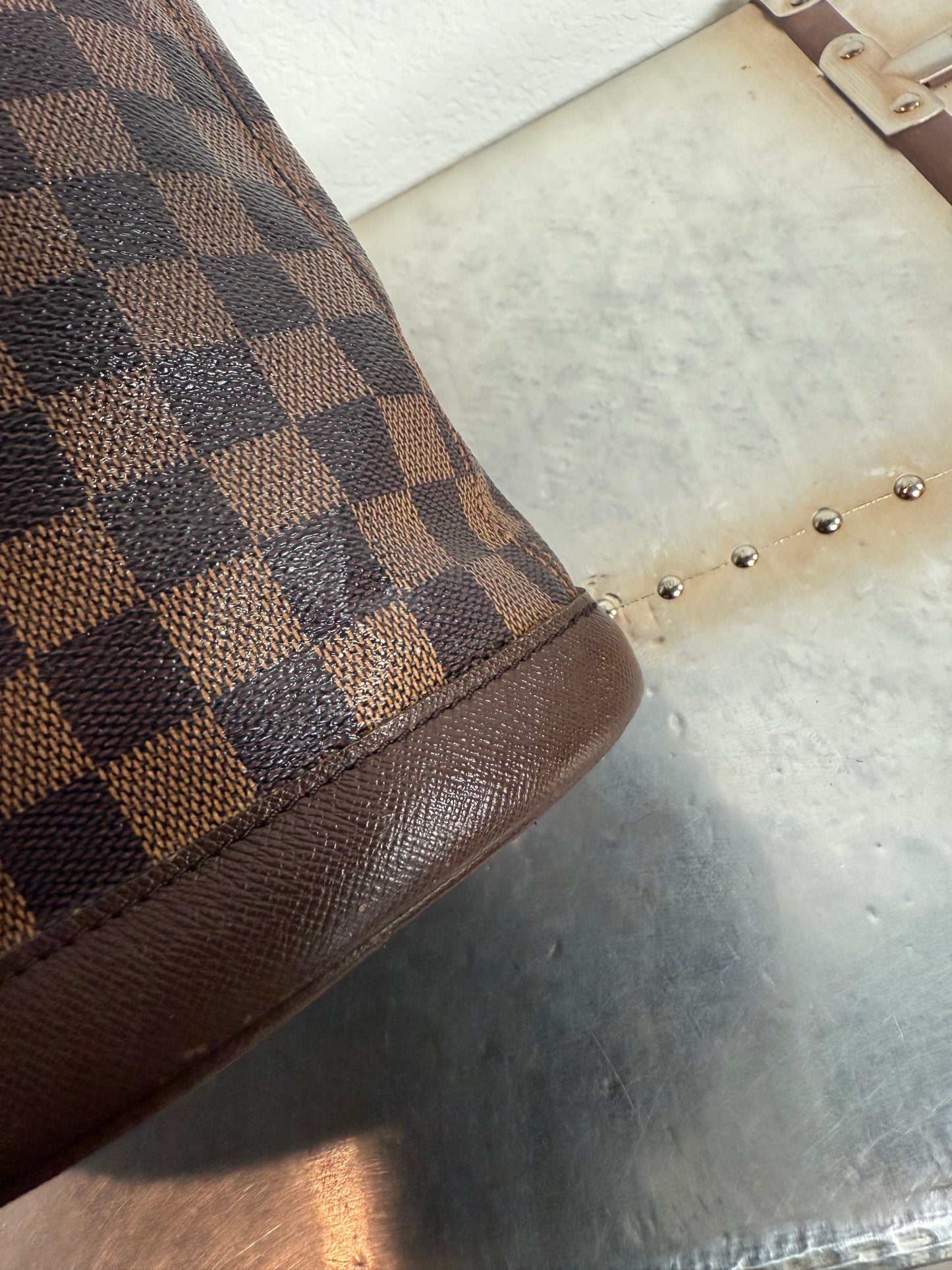 Pre-owned Authentic Louis Vuitton Bucket Damier Ebene Shoulder Bag