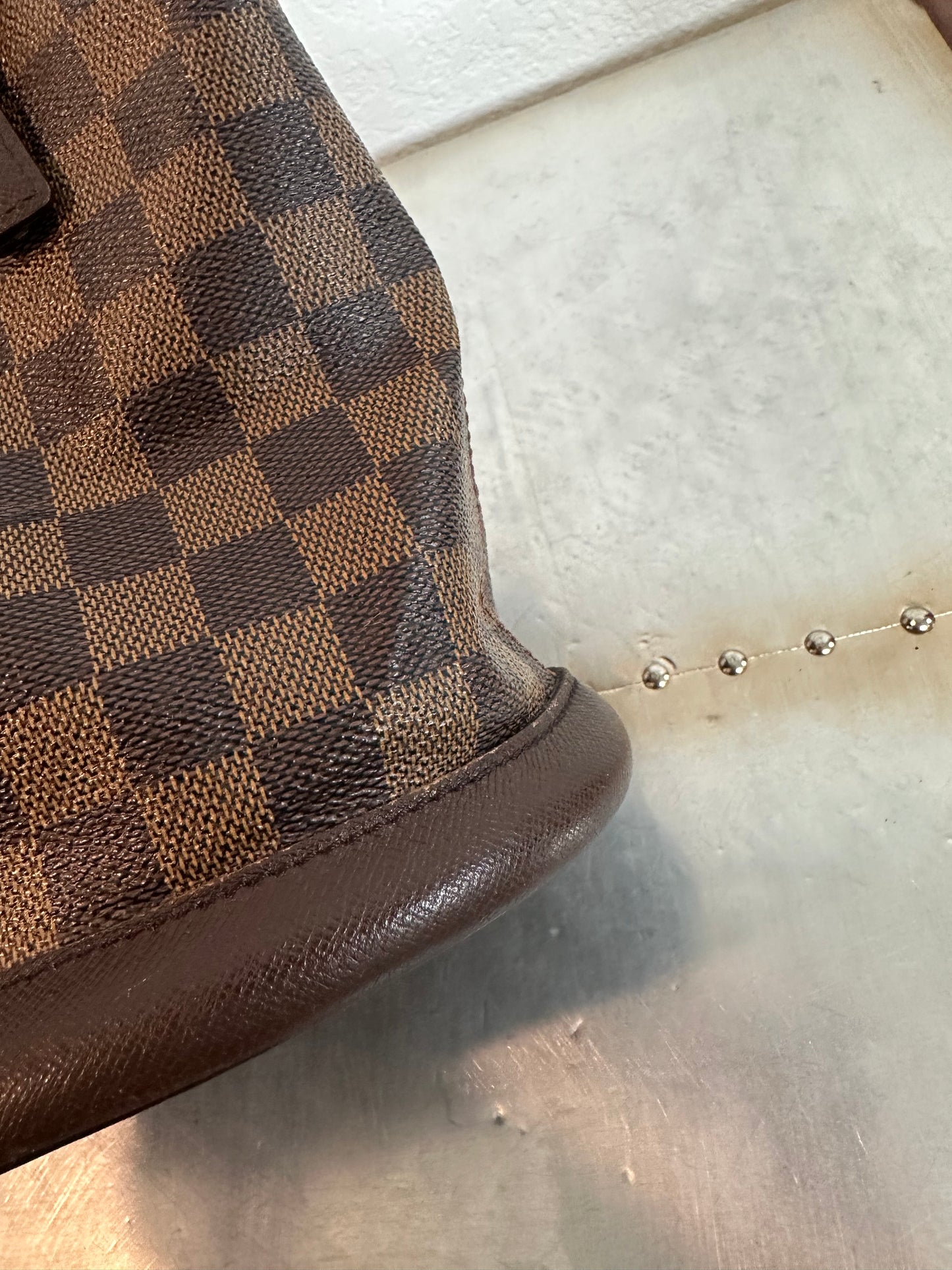 Pre-owned Authentic Louis Vuitton Bucket Damier Ebene Shoulder Bag