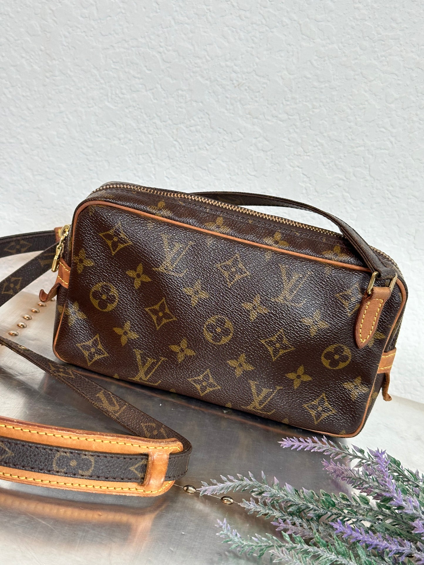 Pre-owned Authentic Louis Vuitton Marly Bandouliere Monogram Crossbody Bag